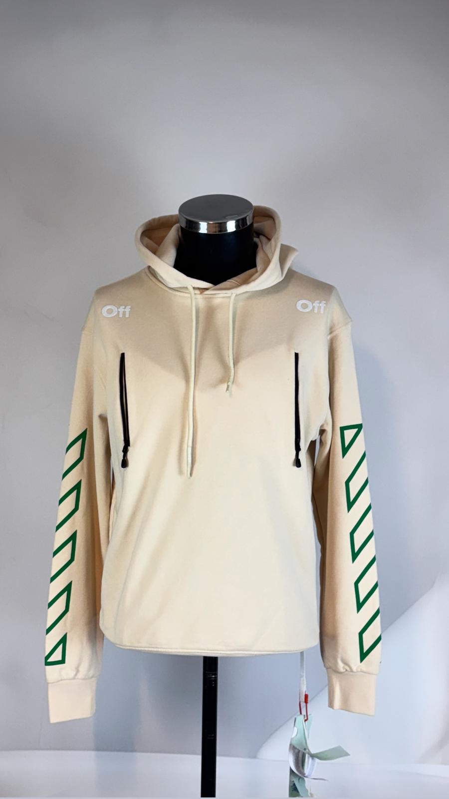  Kapşonlu Kollarında Çizgi Detaylı Fermuar Detaylı Sweatshirt