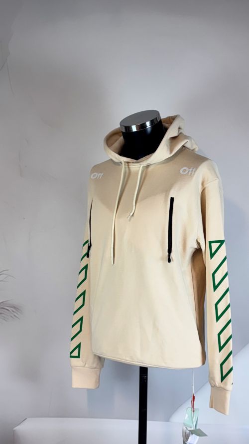  Kapşonlu Kollarında Çizgi Detaylı Fermuar Detaylı Sweatshirt