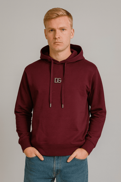  Kapşonlu Önünde Metal Logolu Sweatshirt