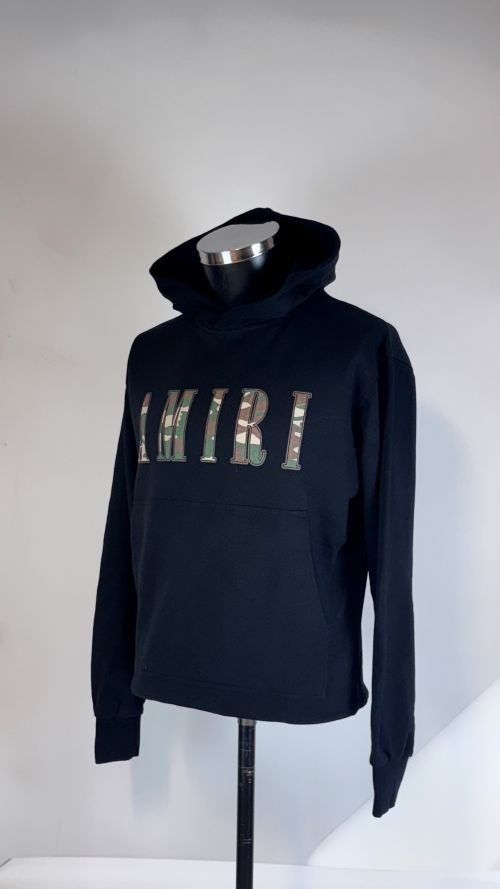 Önünde Kamufulajlı Marka Detaylı Kapşonlu Sweatshirt