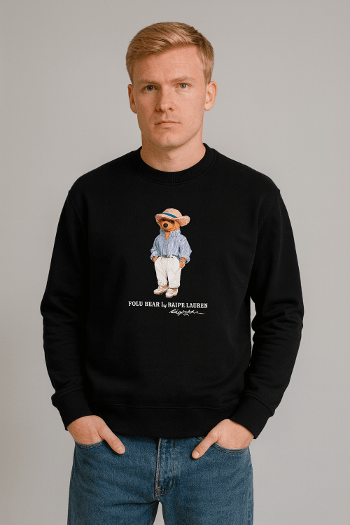 Yuvarlak Yaka Üzerinde Marka Logolu Sweatshirt