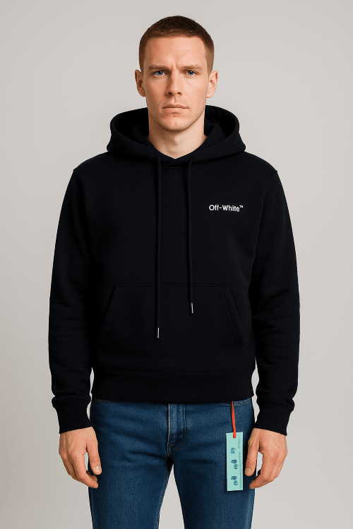  Kapşonlu Arka Ve Göğüs Baskılı Sweatshirt