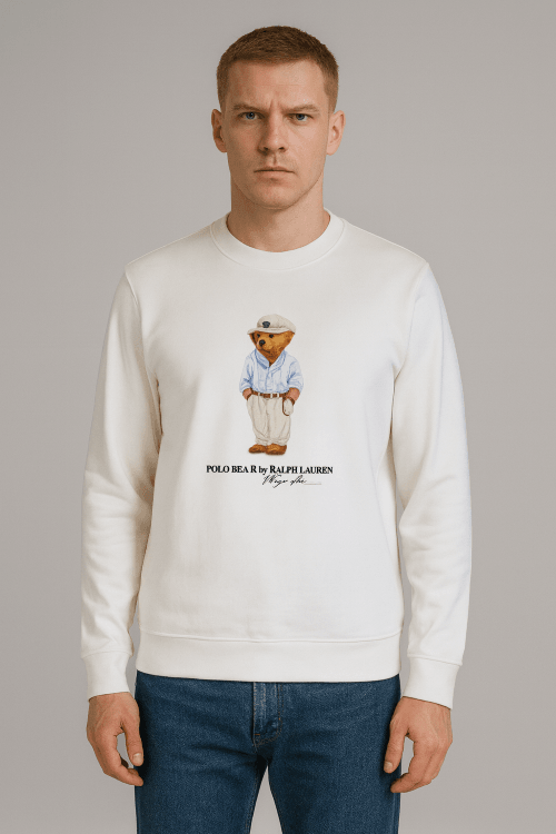 Yuvarlak Yaka Üzerinde Marka Logolu Sweatshirt