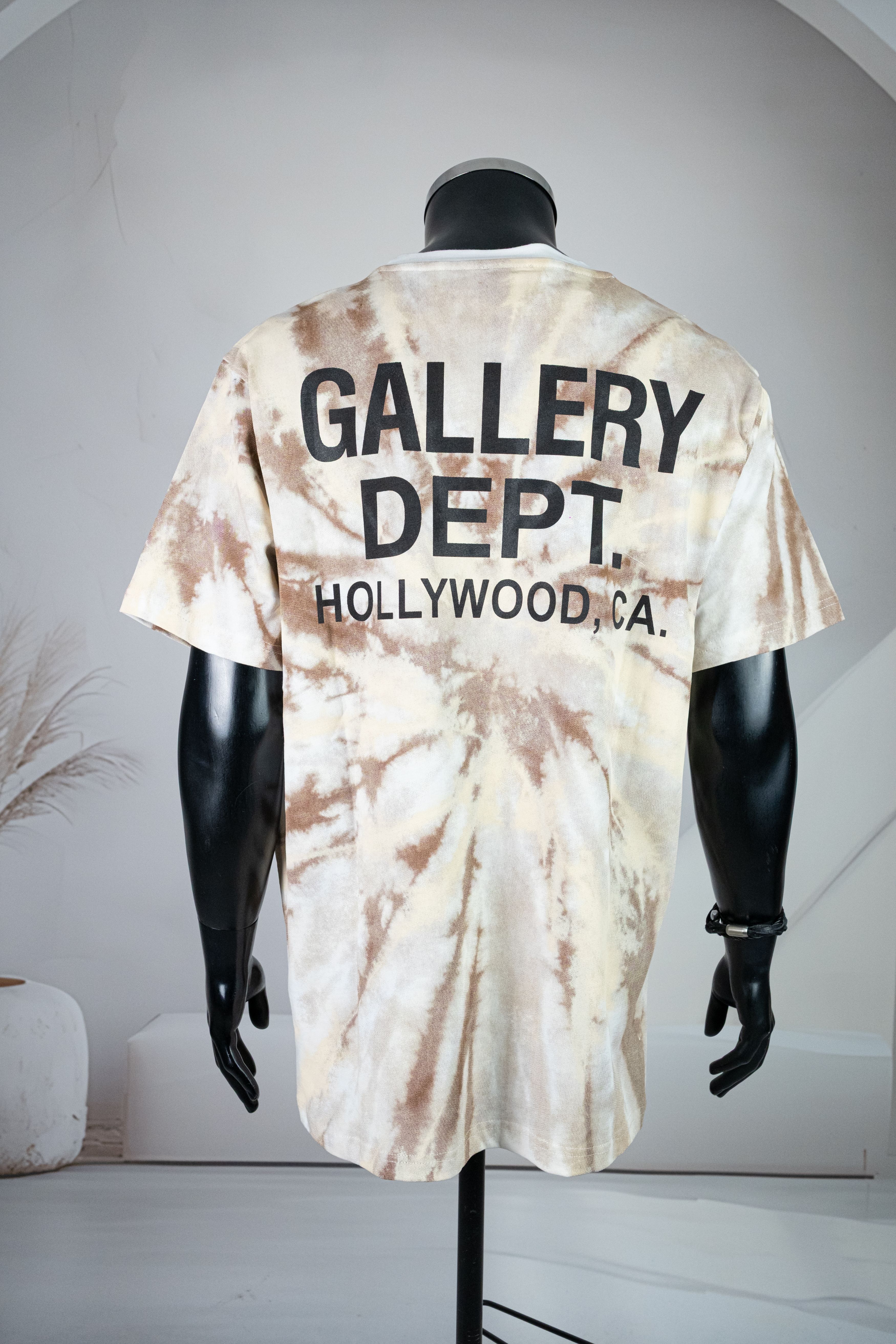 Gallery Dept Beyaz Yuvarlak Yaka Kahverengi Batik Desenli Tişört