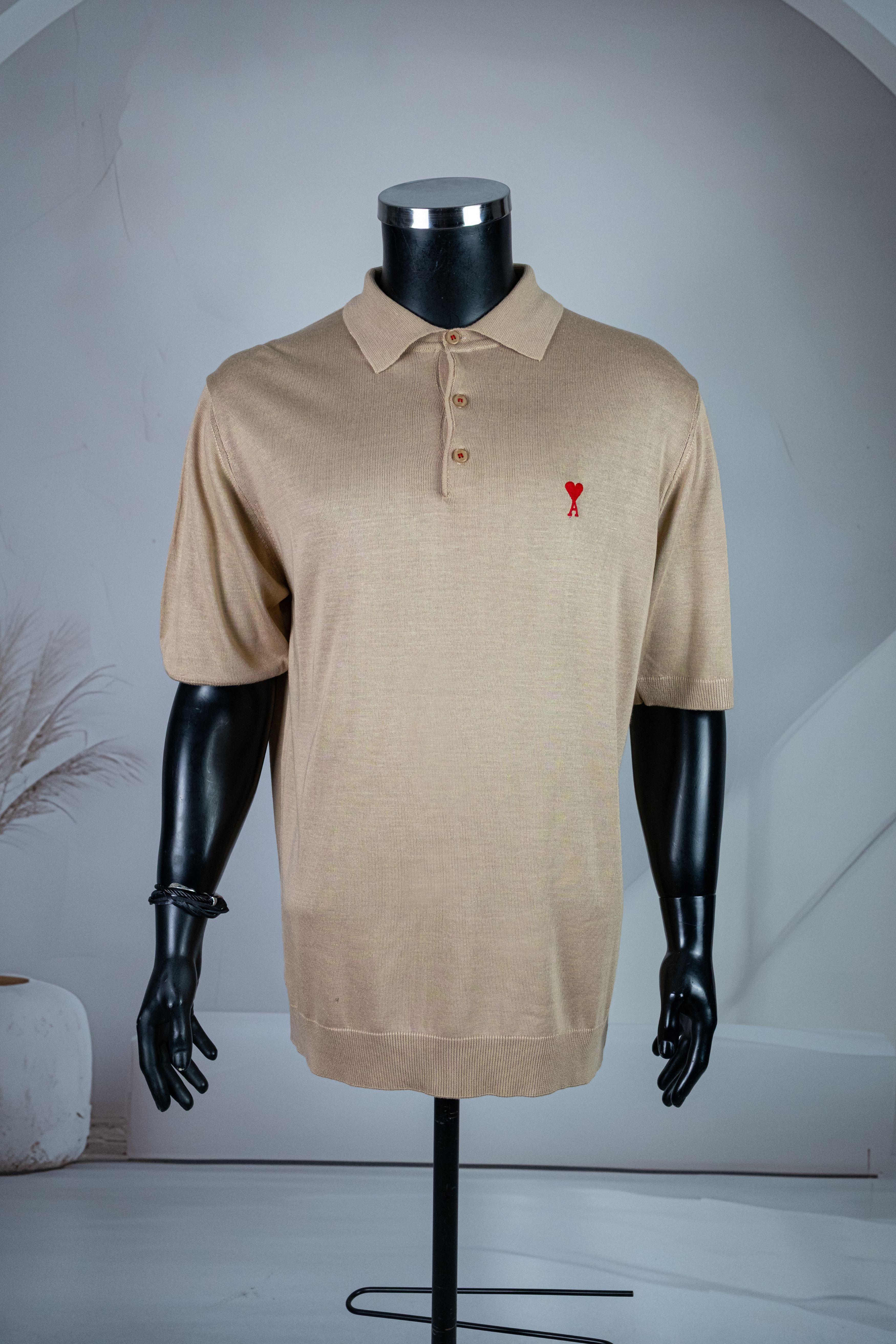 Ami Camel Polo Yaka Kısa Kol Triko