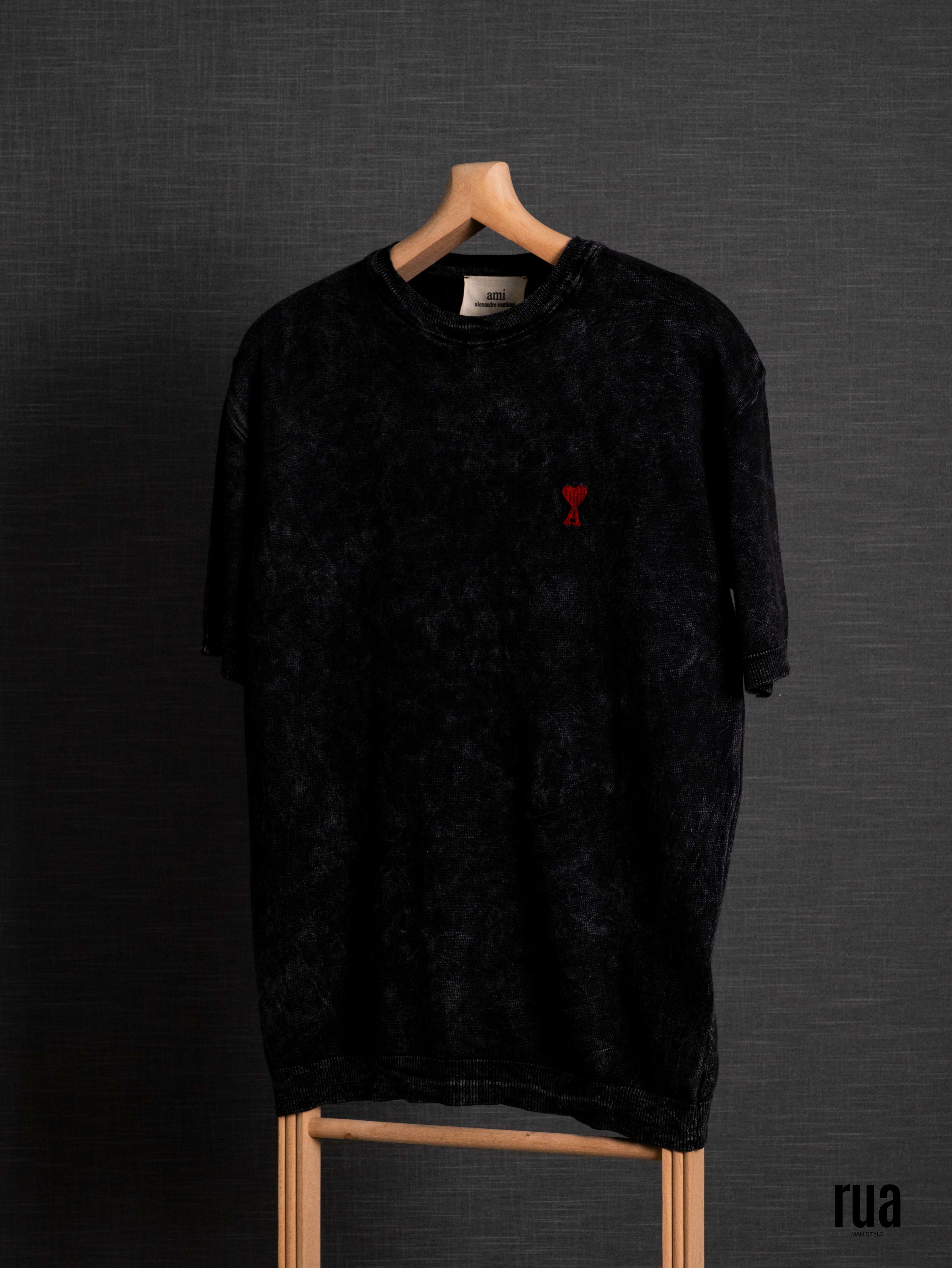 Brand Emblem Washed Knitwear Schwarz-AMI