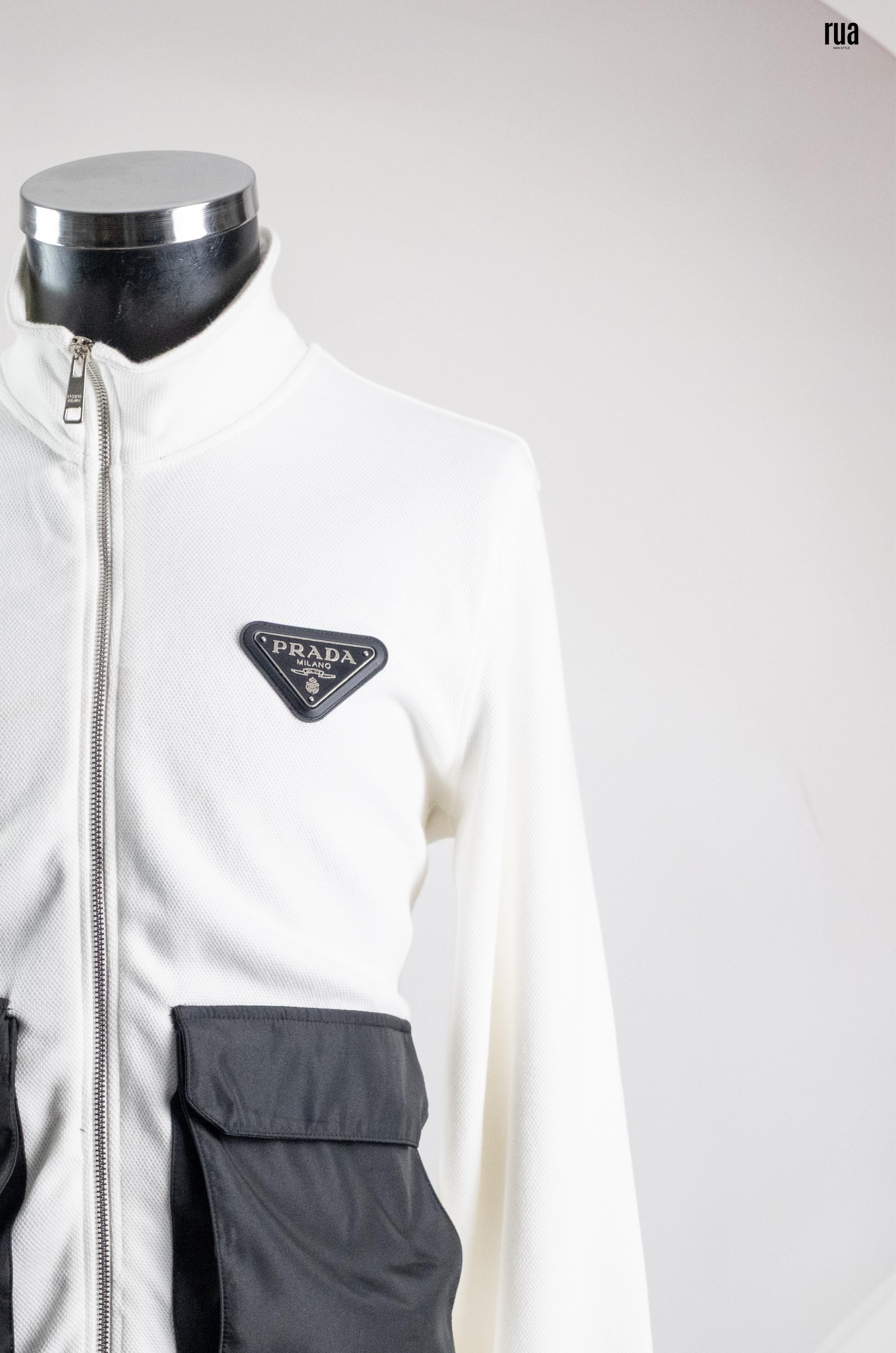 Prd Femuarlı ve Cepli Sweatshirt Beyaz