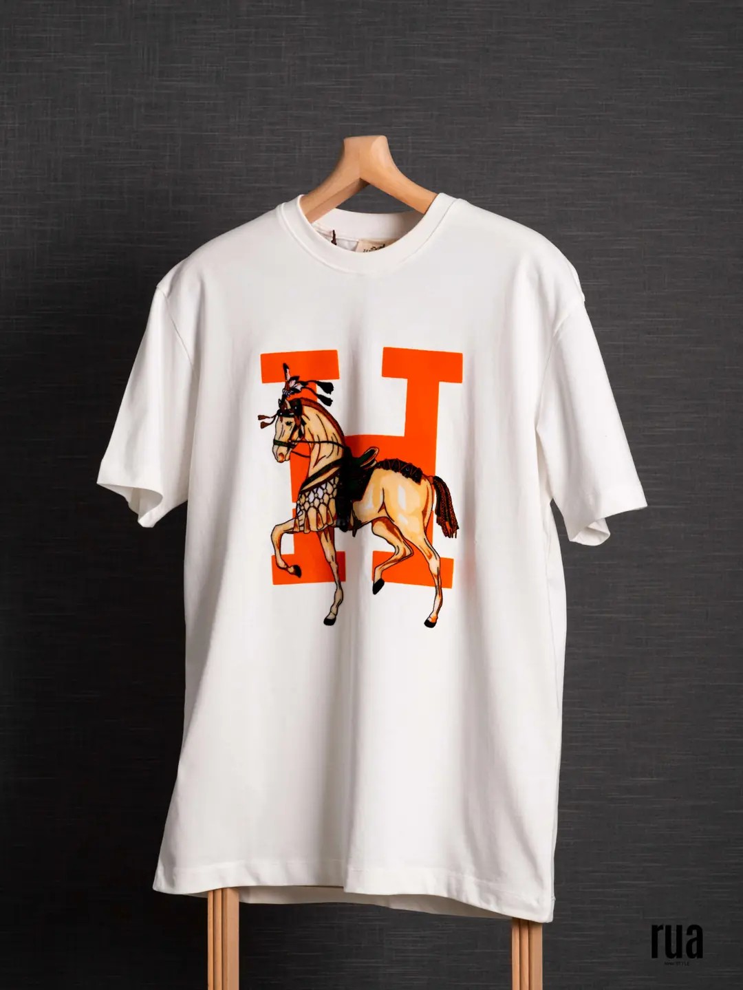 T-Shirt mit H-Print - HERMES - WEISS