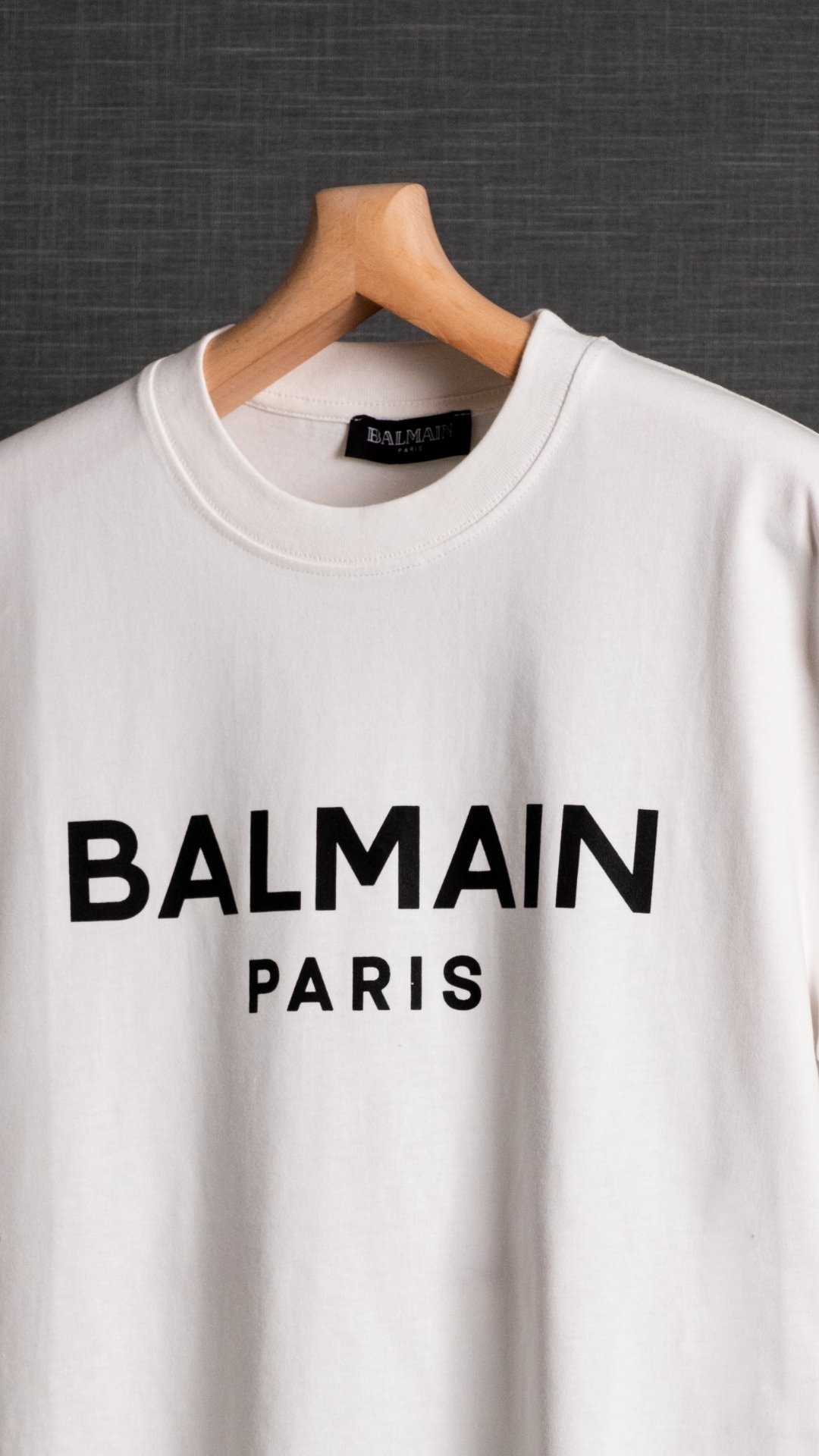 Brand PARIS Schriftzug T-Shirt Weiß -BALMAIN