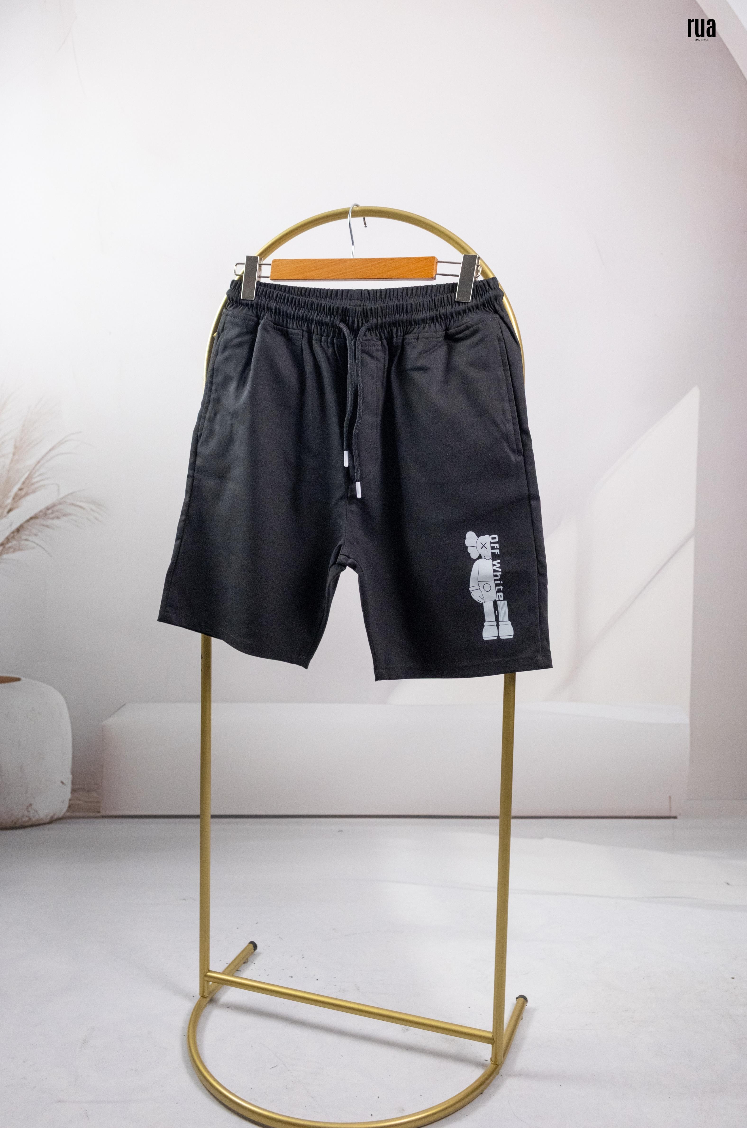 Off White Logolu Şort Siyah