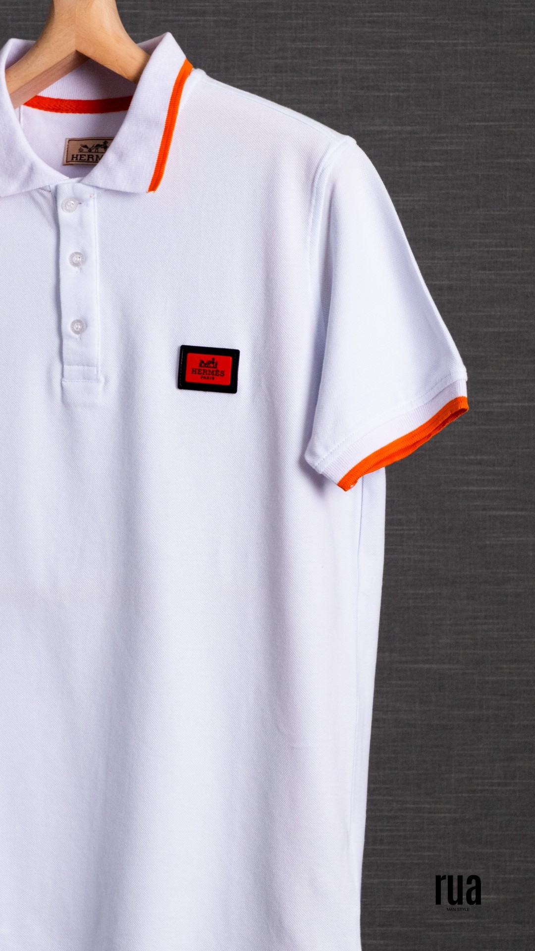 Marka Armalı Polo Yaka Tshirt-HERMES - BEYAZ