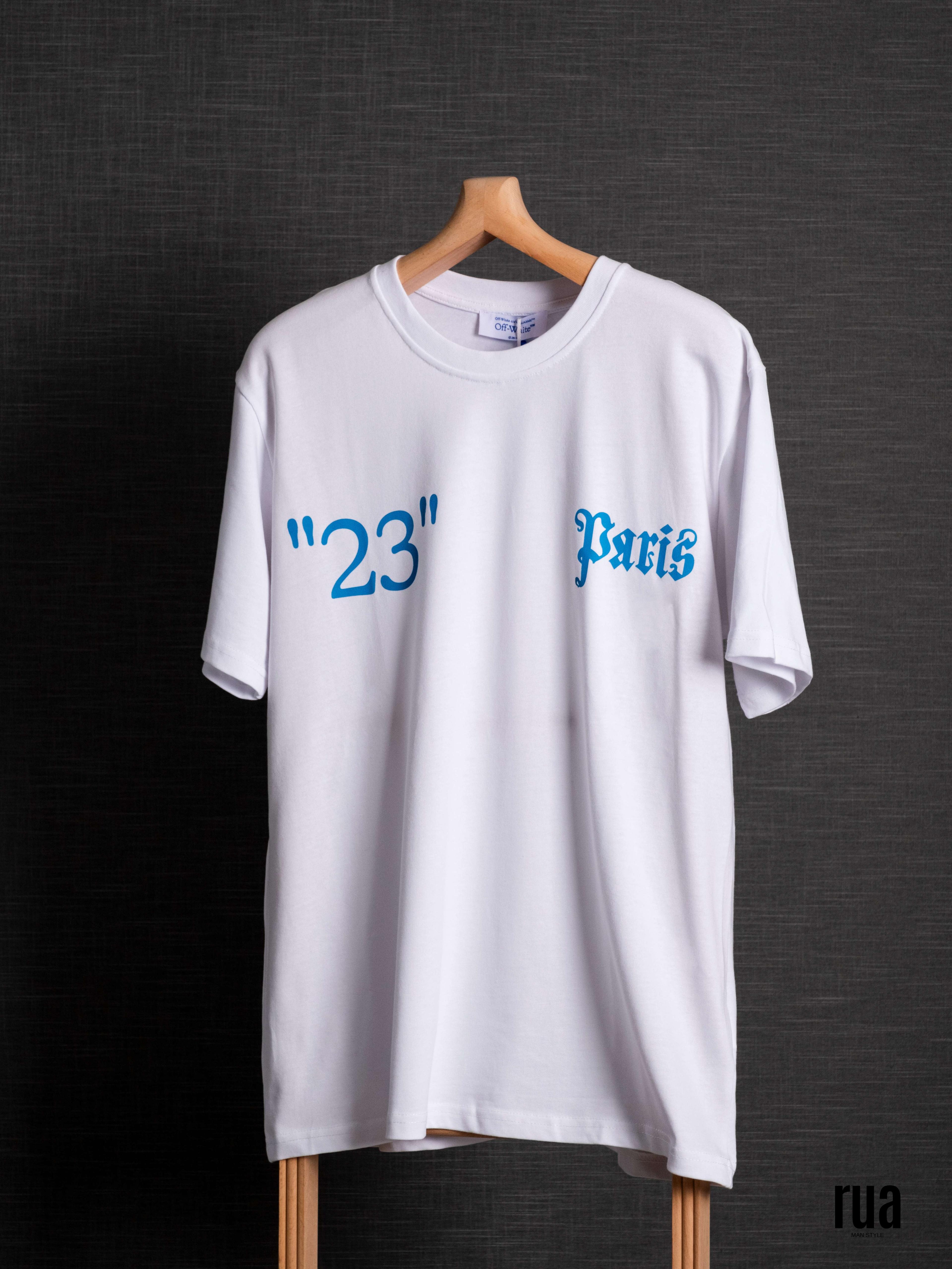 Sıfır Yaka 23 Paris Yazı Detaylı Tişört