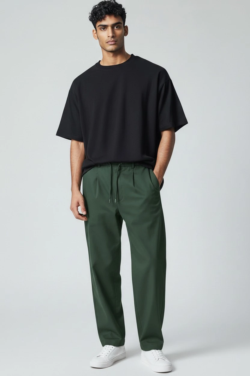 Belden Lasti̇kli̇ Kordonlu Dokuma Pantalon