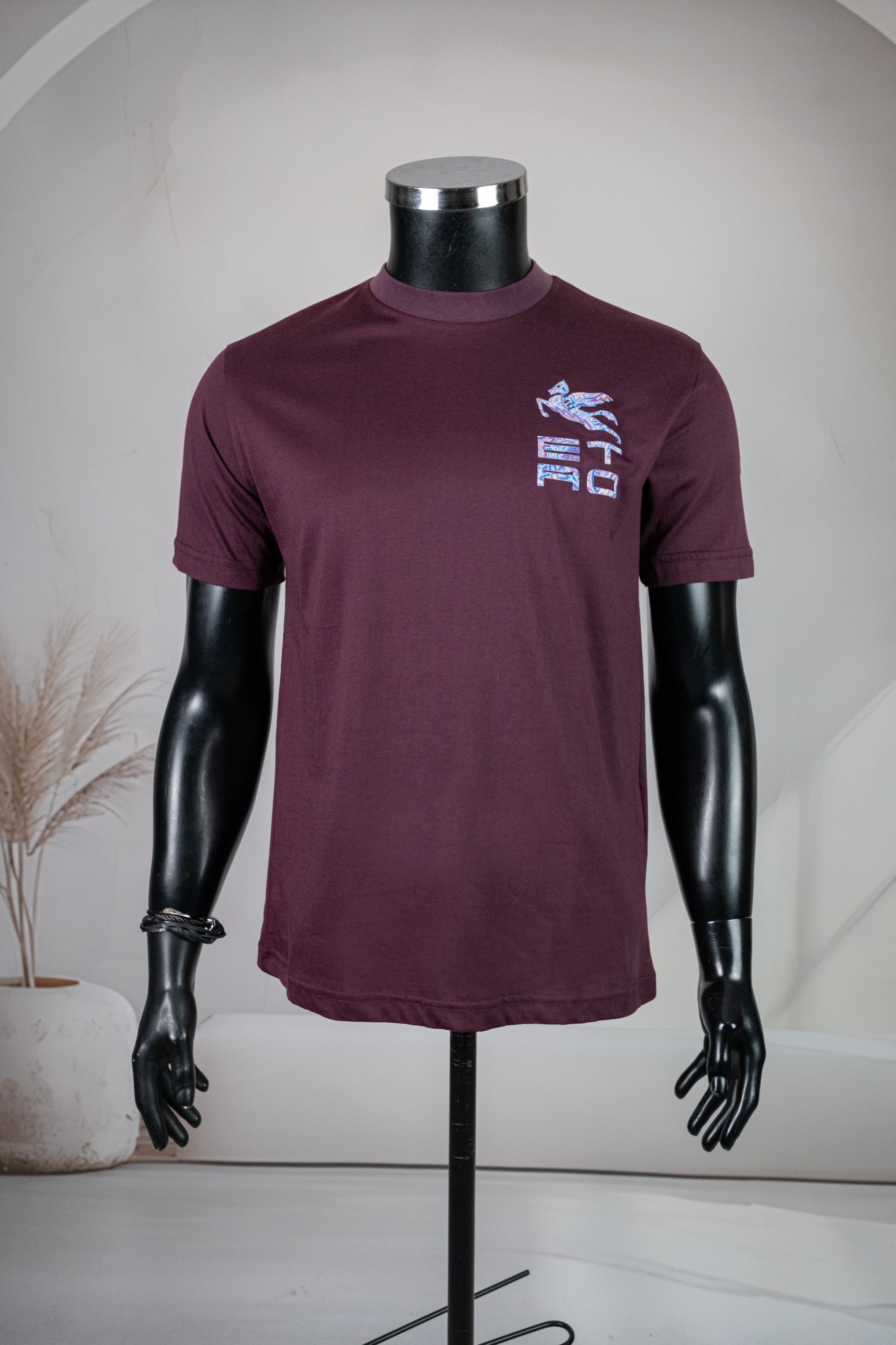 Etro Yuvarlak Yaka Bordo Tişört