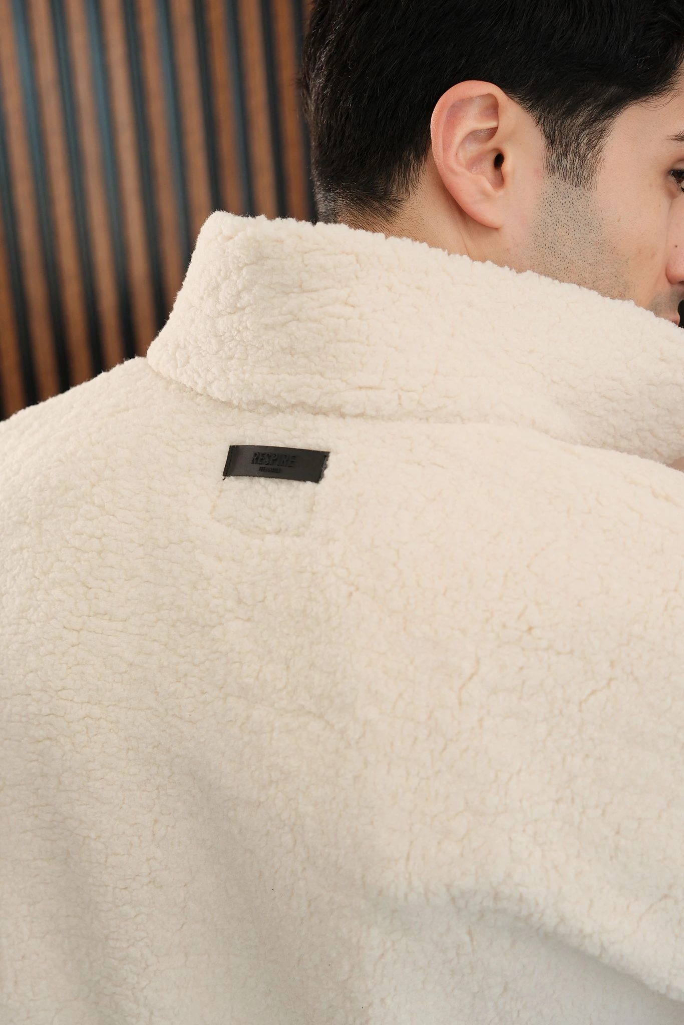 Polar Önden Fermuarlı Ceket -Krem