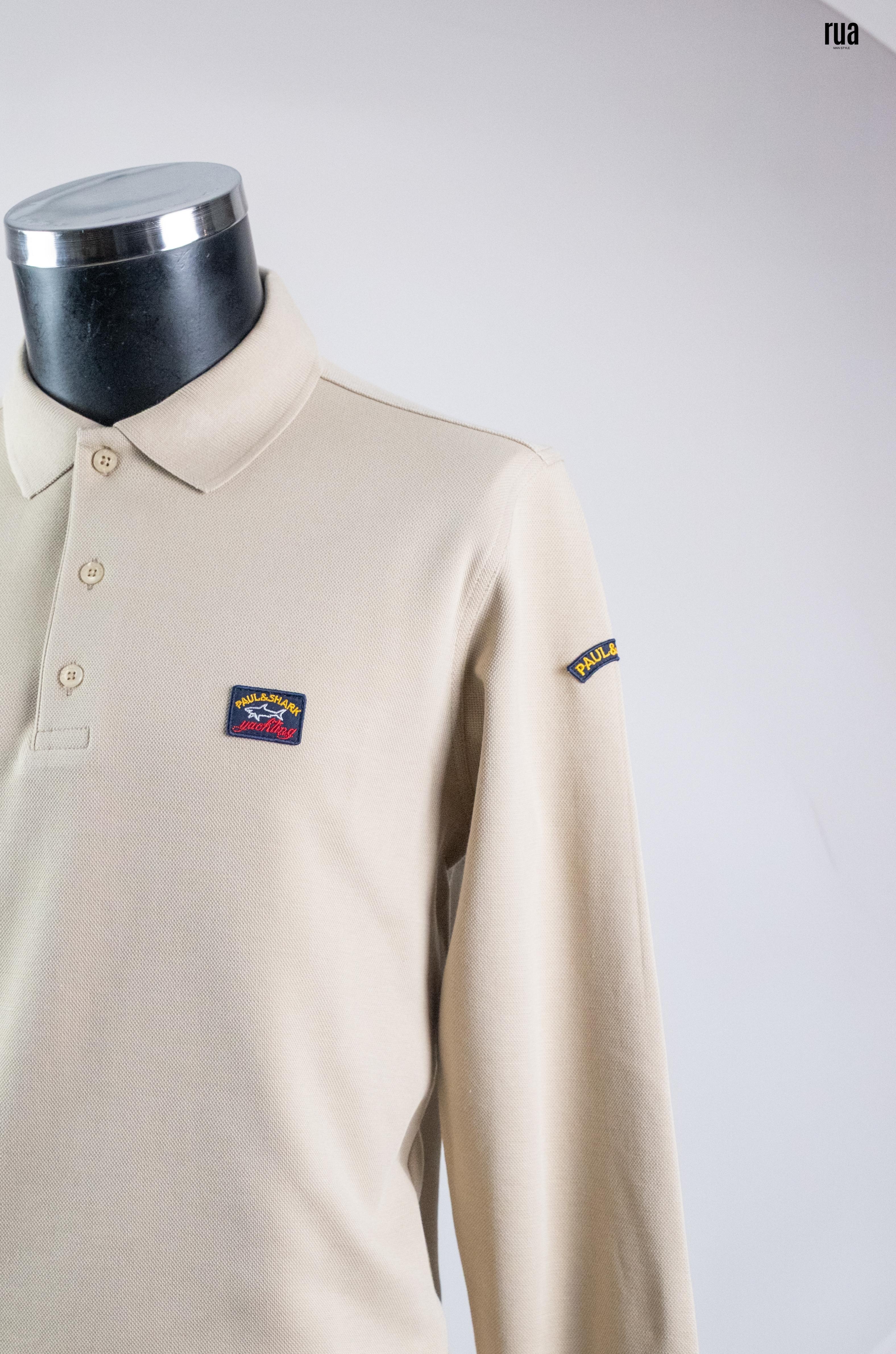 Paul & Shark Polo Yaka Uzun Kollu Tişört Bej