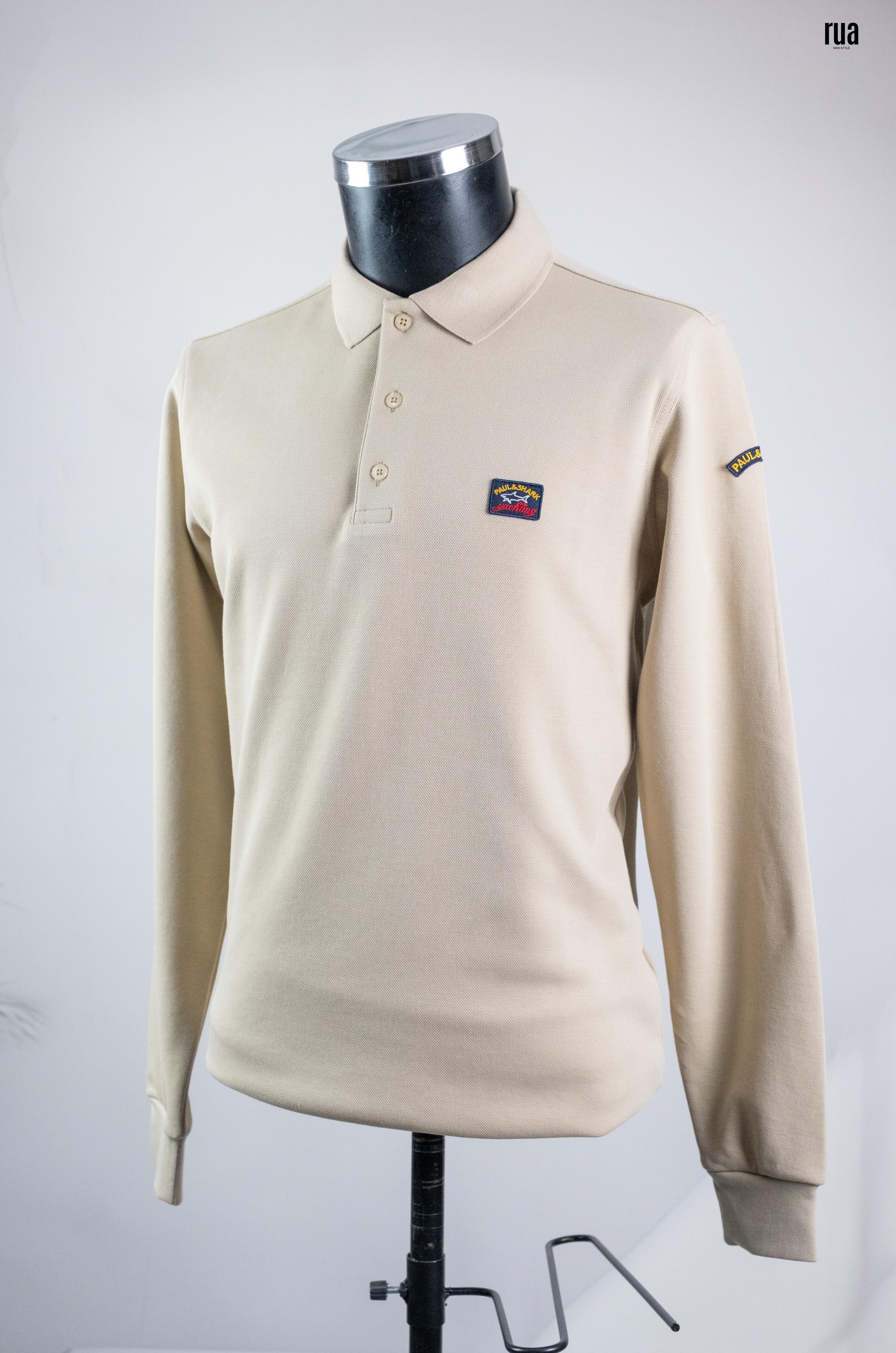 Paul & Shark Polo Yaka Uzun Kollu Tişört Bej