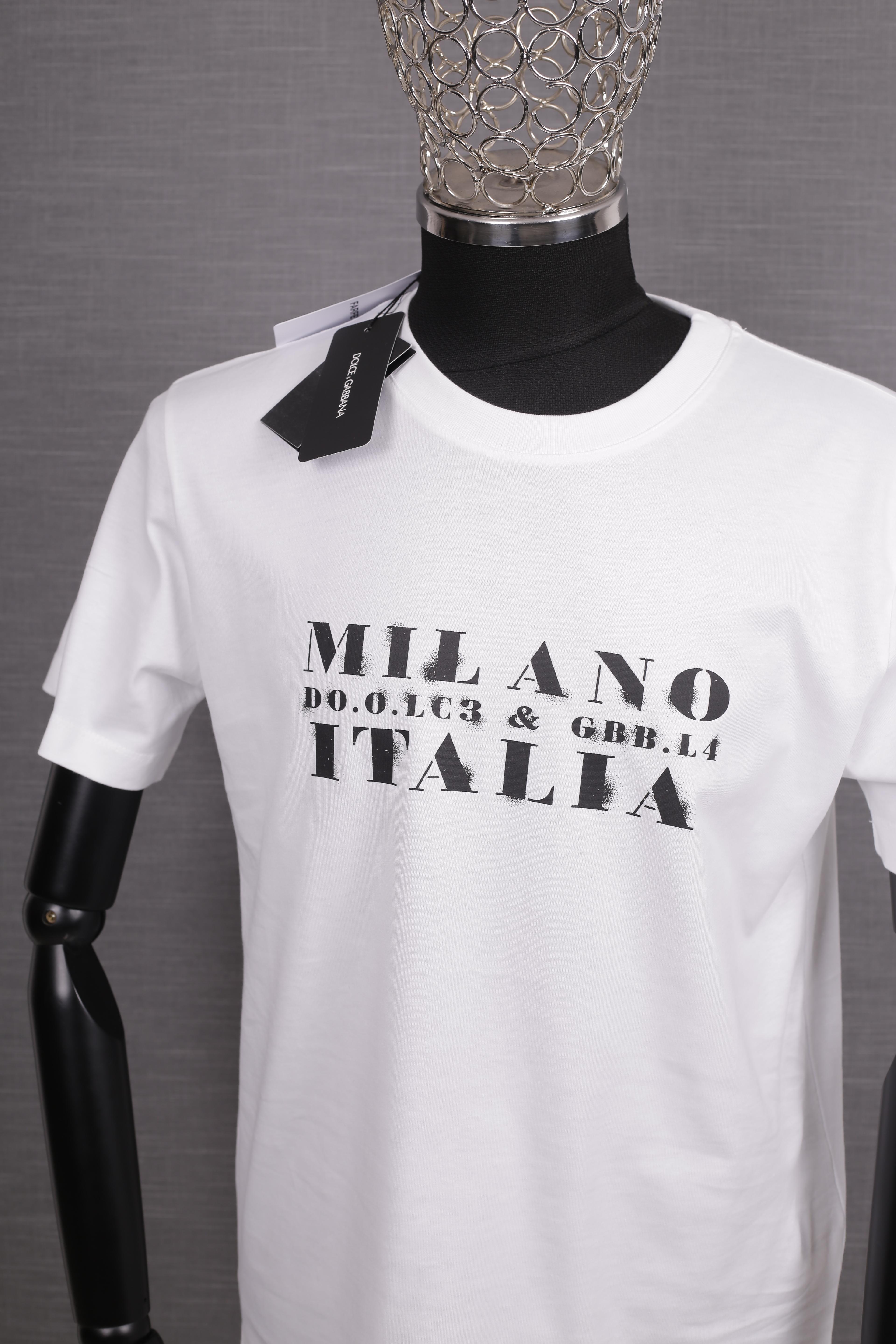 Sıfır Yaka Milano Baskılı Tişört