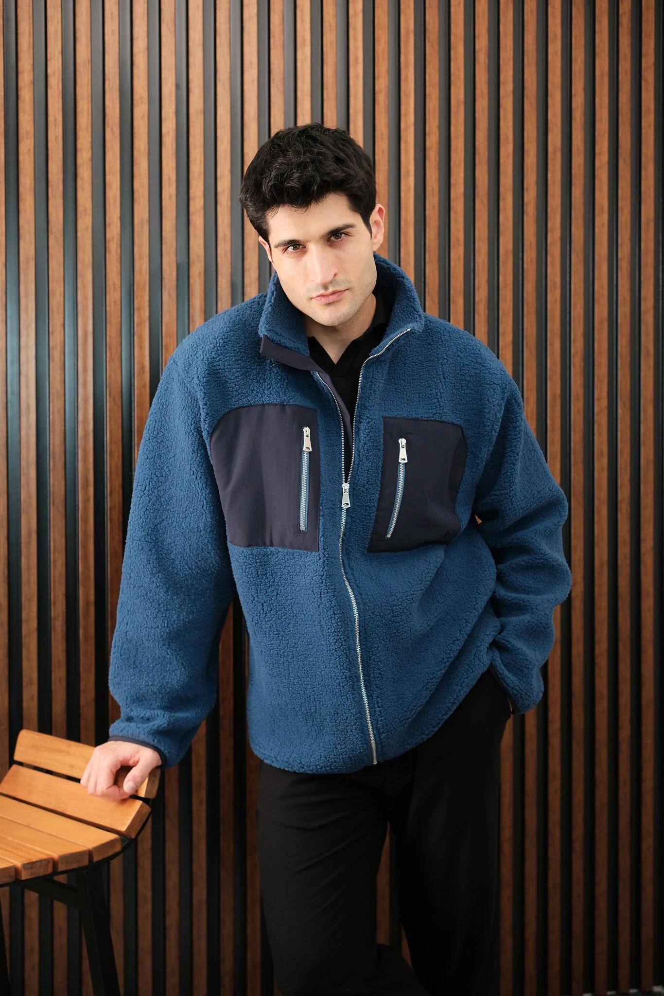 Polar Önden Fermuarlı Ceket -Lacivert