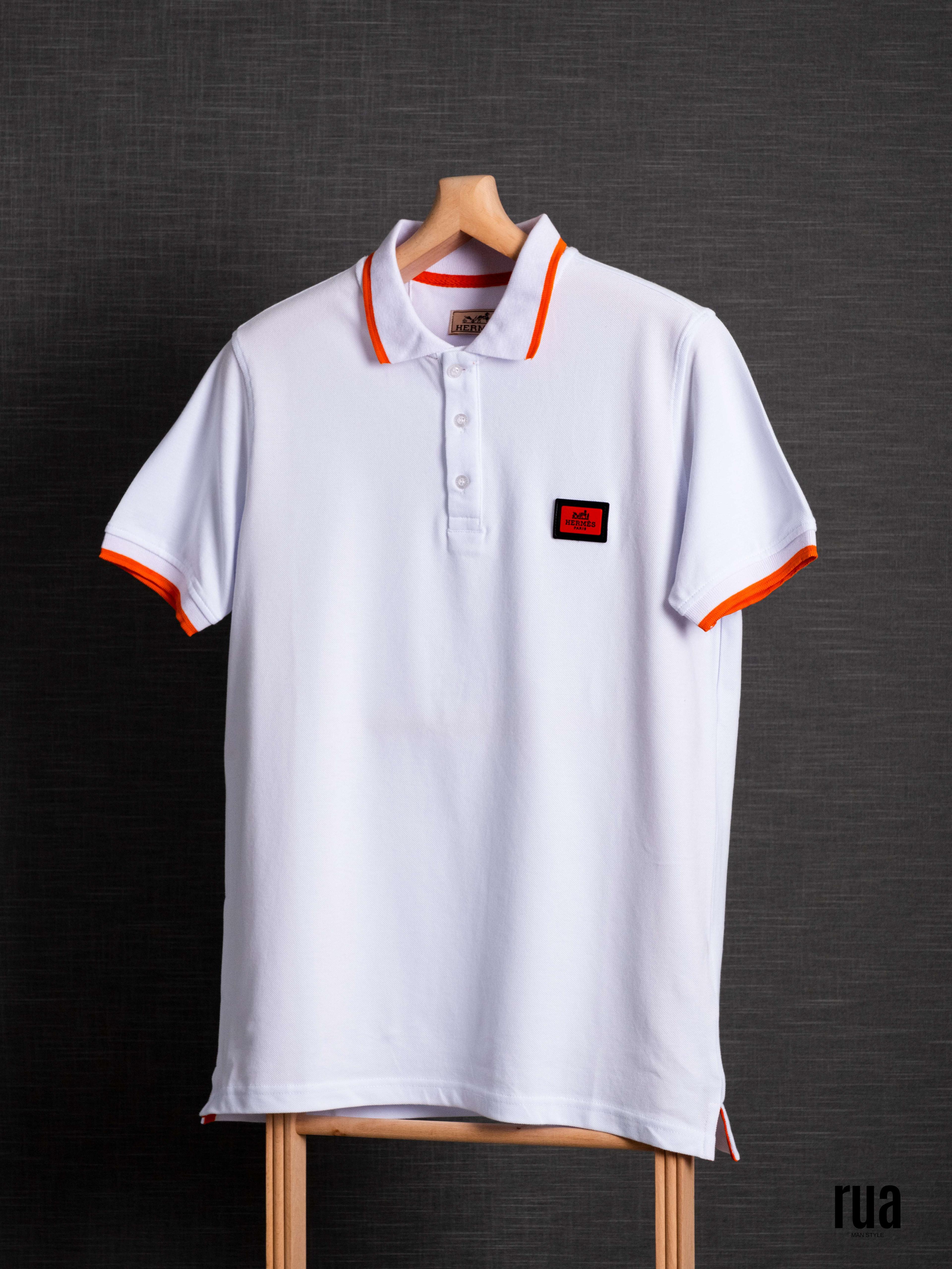 Polo-T-Shirt mit Markenemblem – HERMES - WEISS