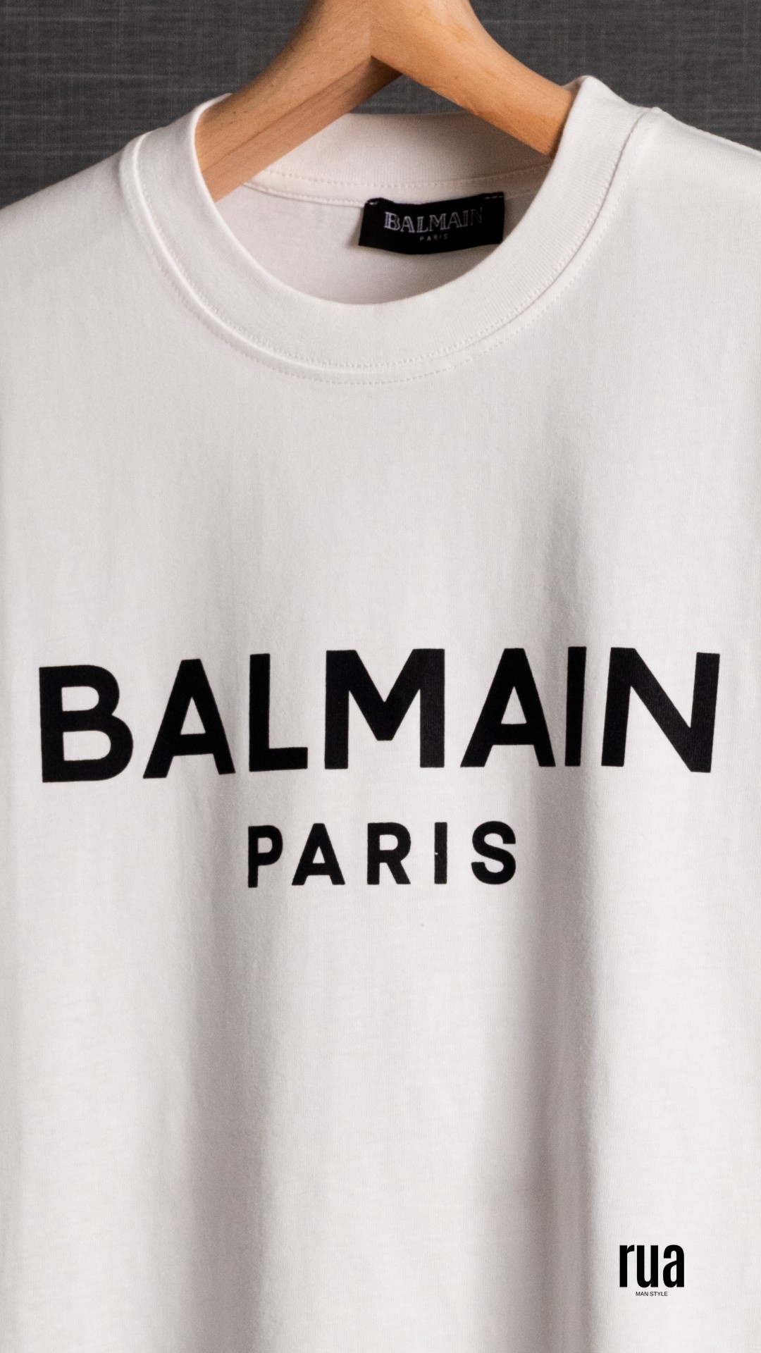 Brand PARIS Schriftzug T-Shirt Weiß -BALMAIN