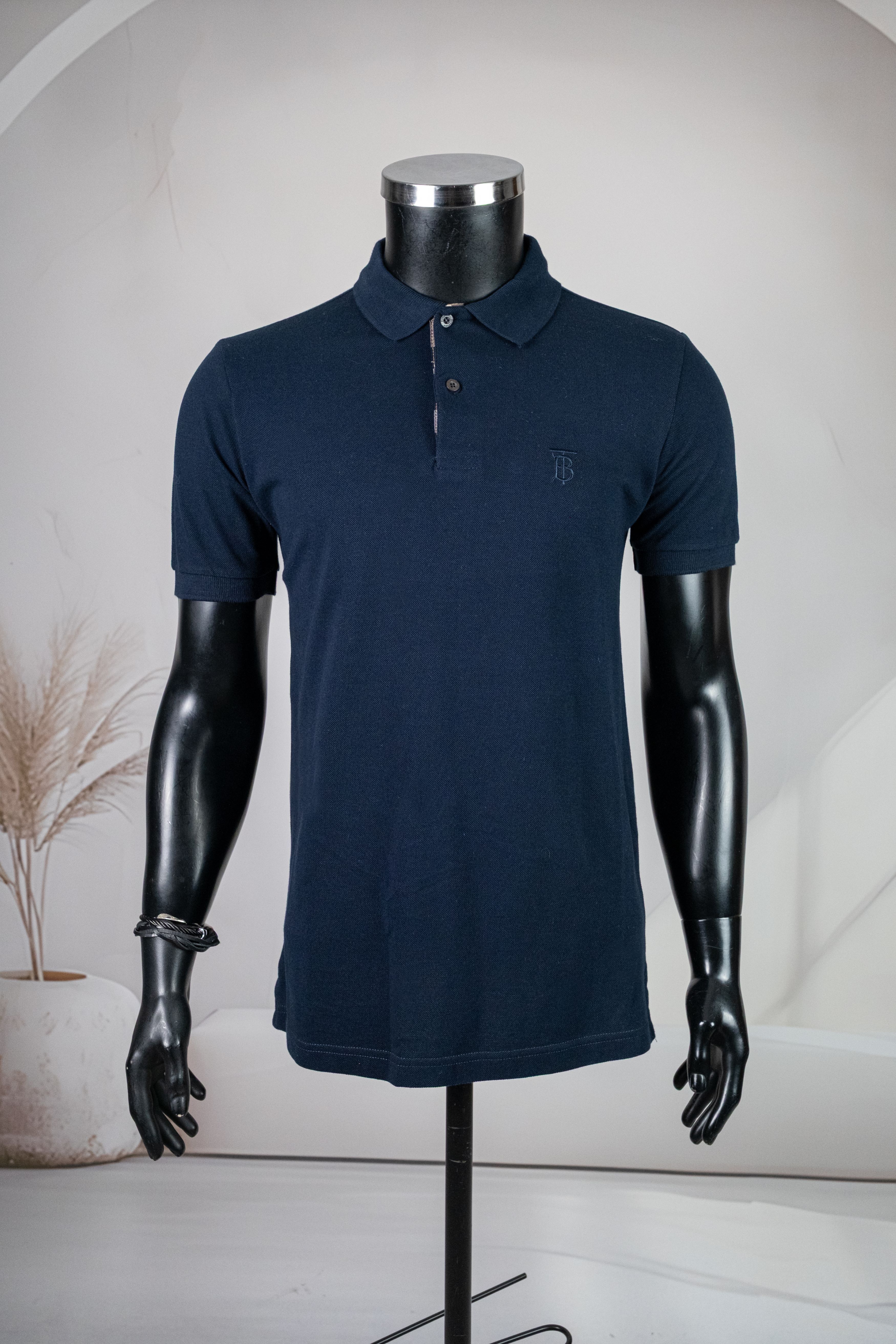 Burbery Lacivert Polo Yaka Lacoste Kumaş Tişört