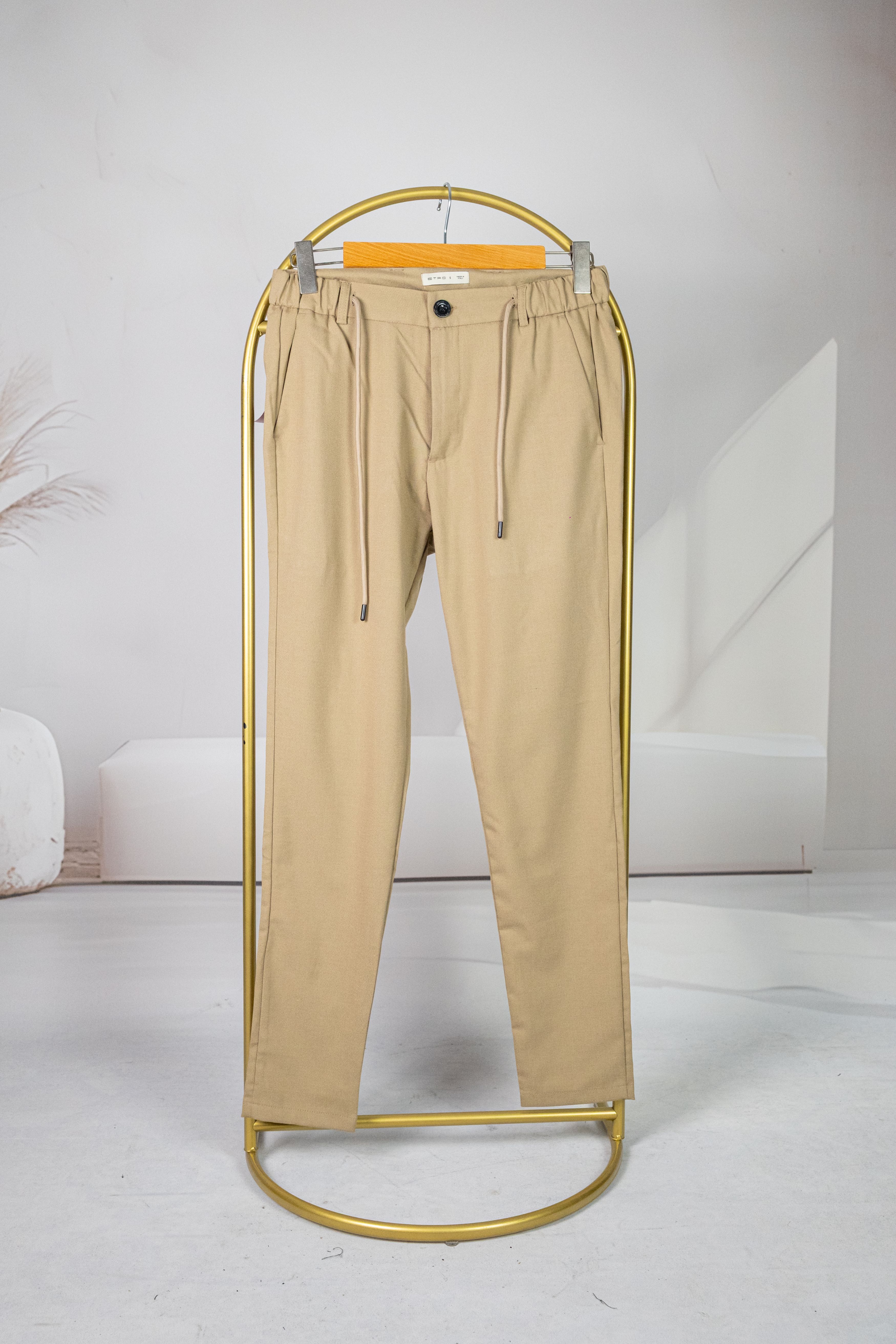 Ento Krem Belden Bağcıklı Pantolon