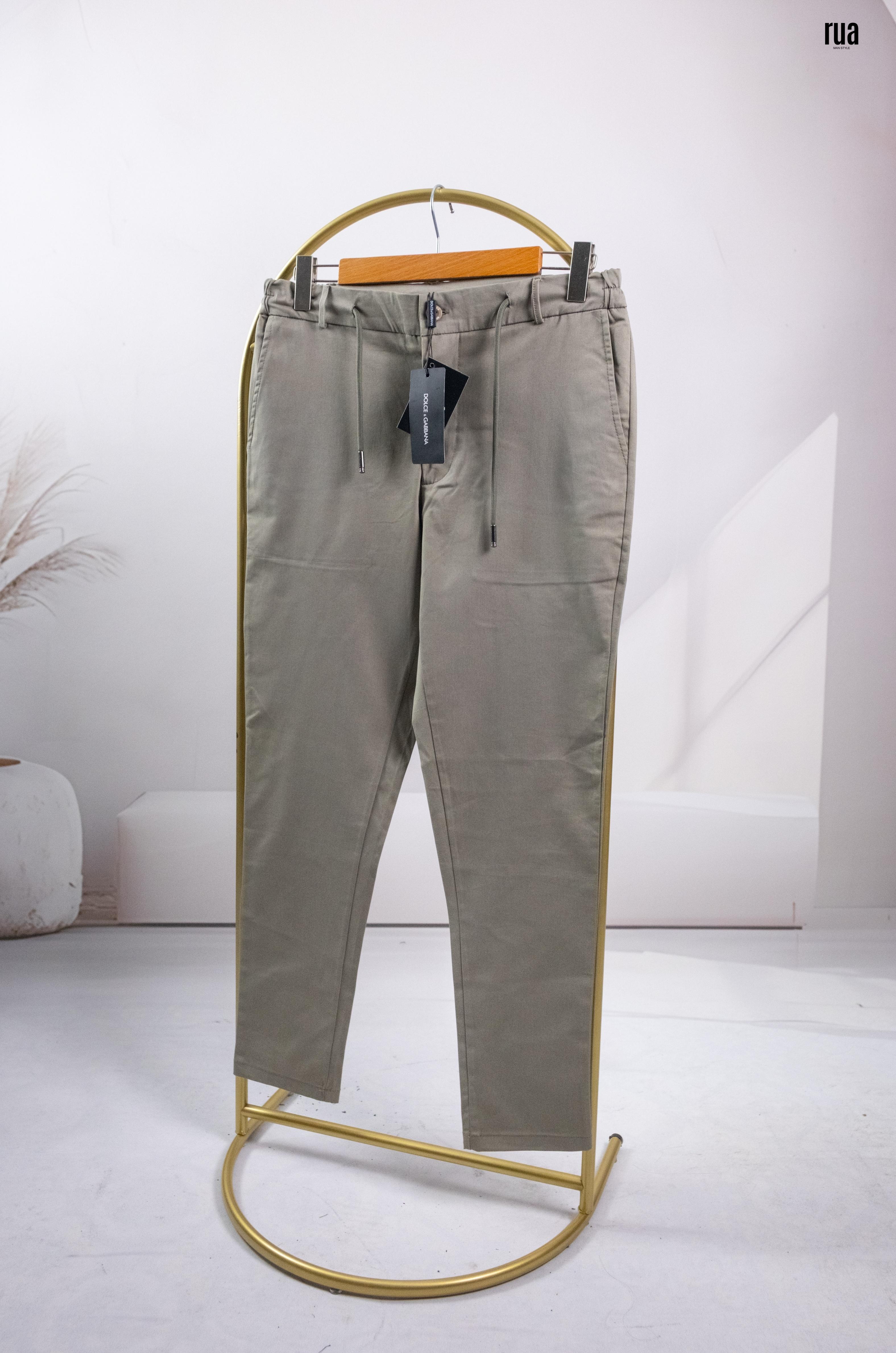 Dolce Gabbana Kanvas Metal DG Logolu Pantalon Haki