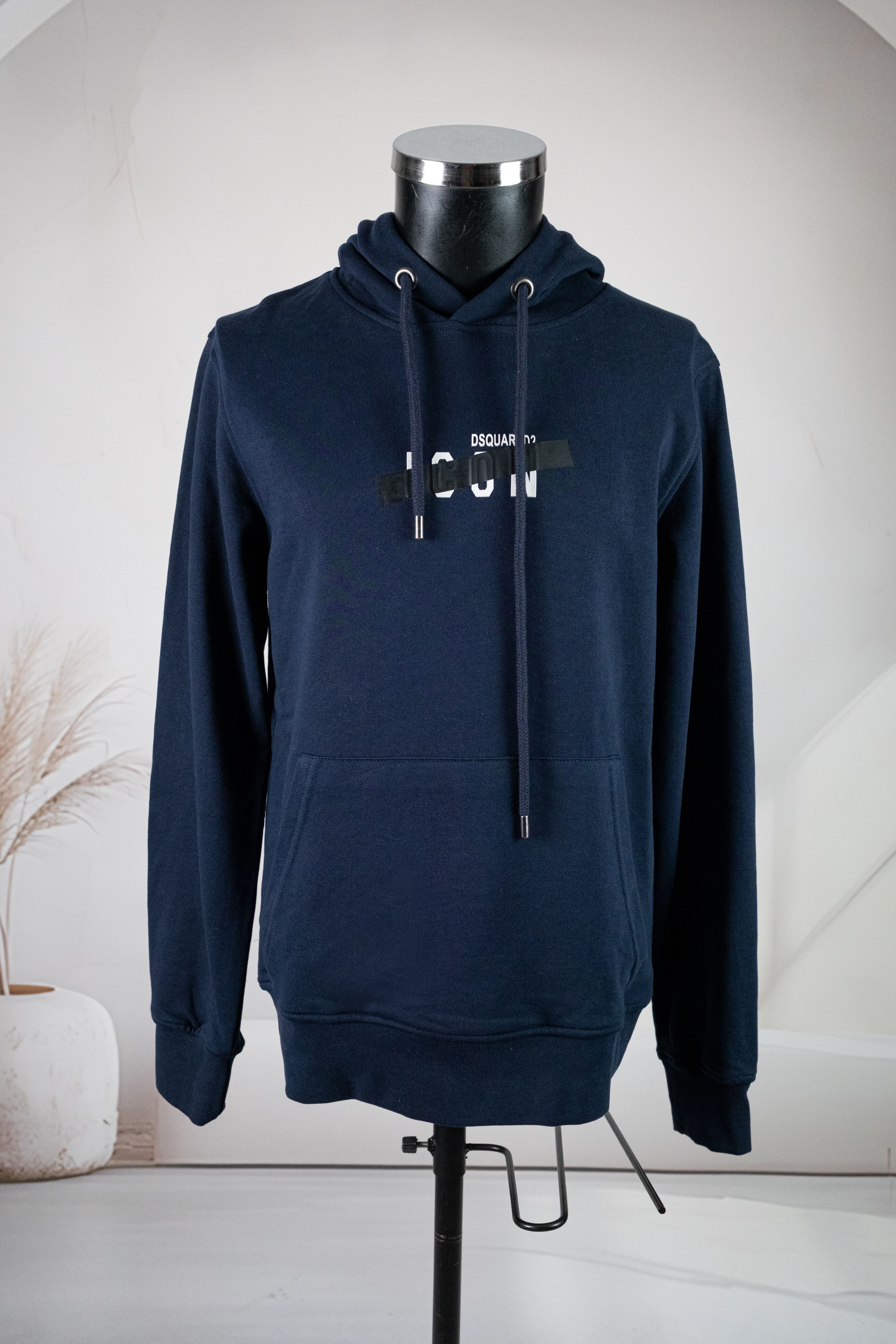 Dsquared2 Lacivert Kapşonlu Önü Baskılı Sweatshirt