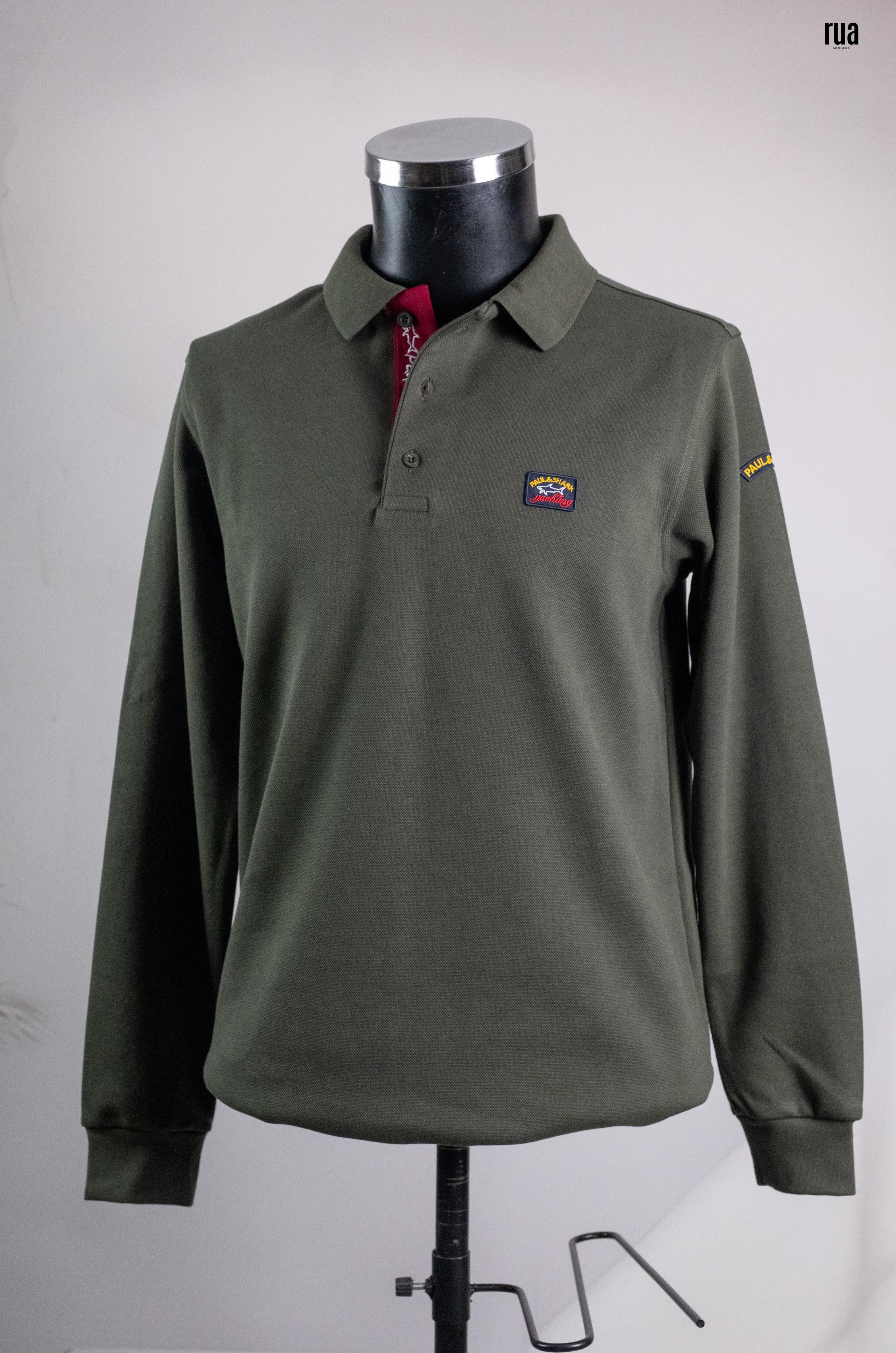 Paul & Shark Polo Yaka Uzun Kollu Tişört Yeşil