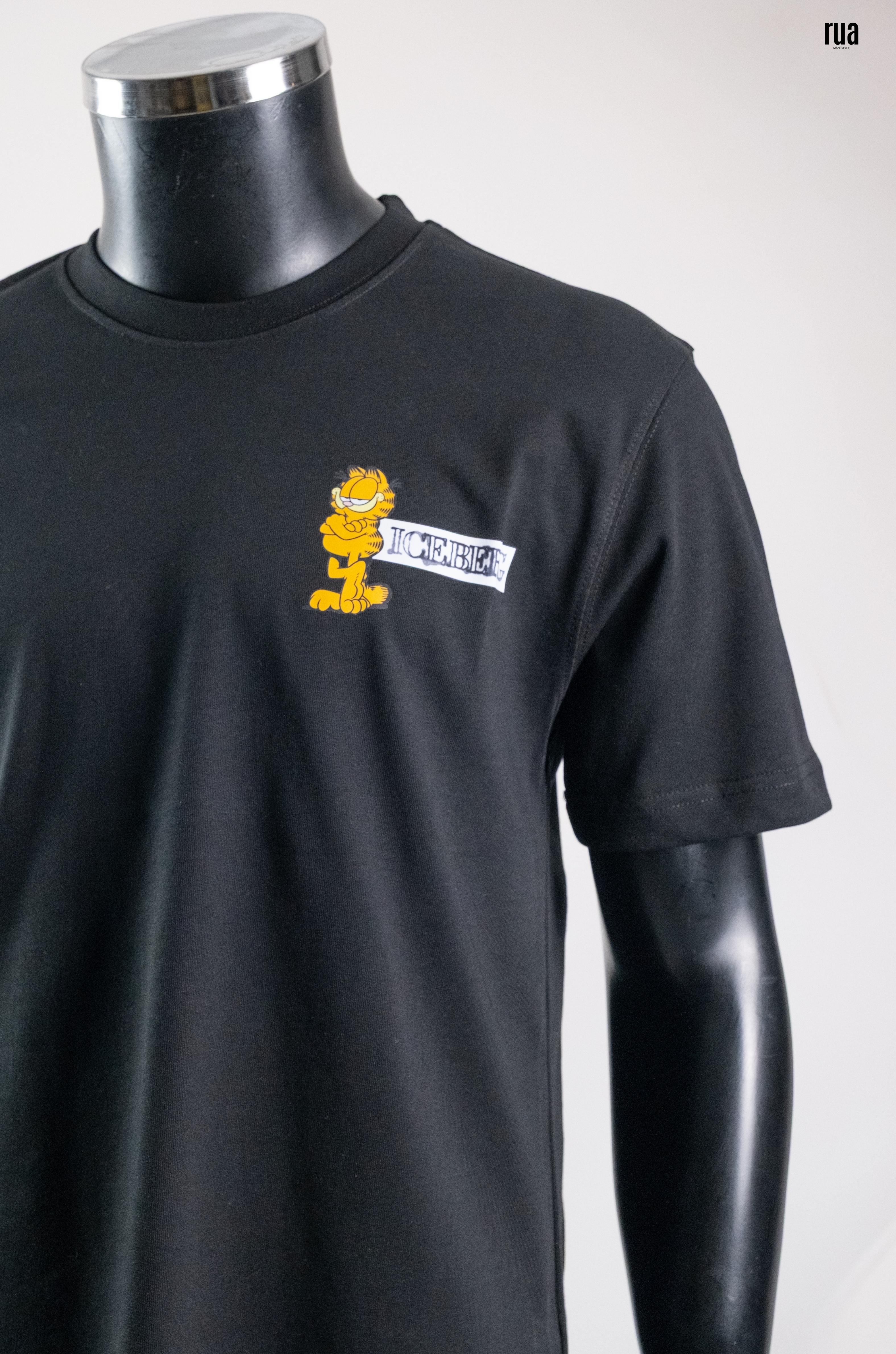 Iceberg Garfield Baskılı Tişört Siyah
