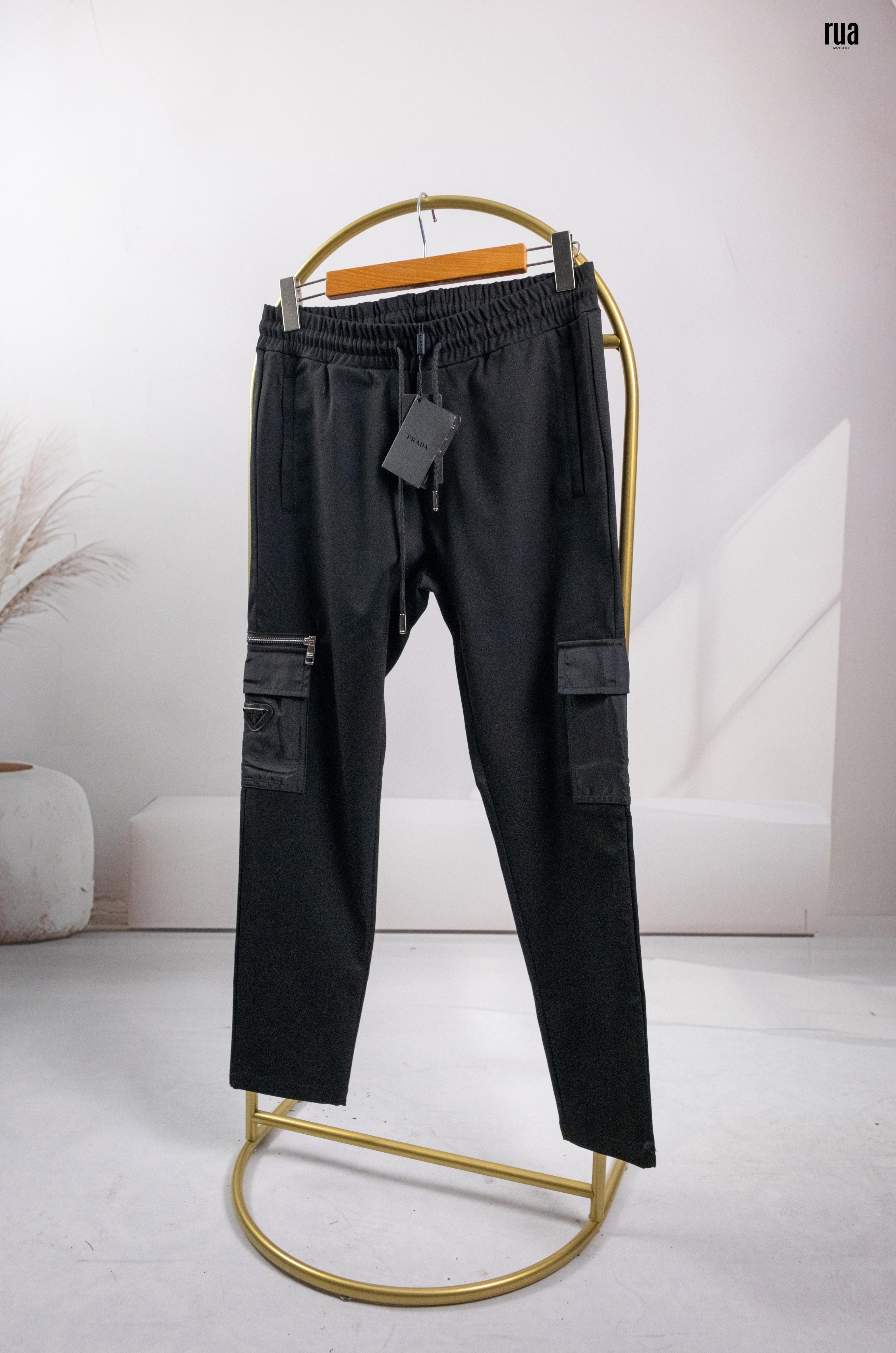 Prada Kargo Cepli Pantolon Siyah