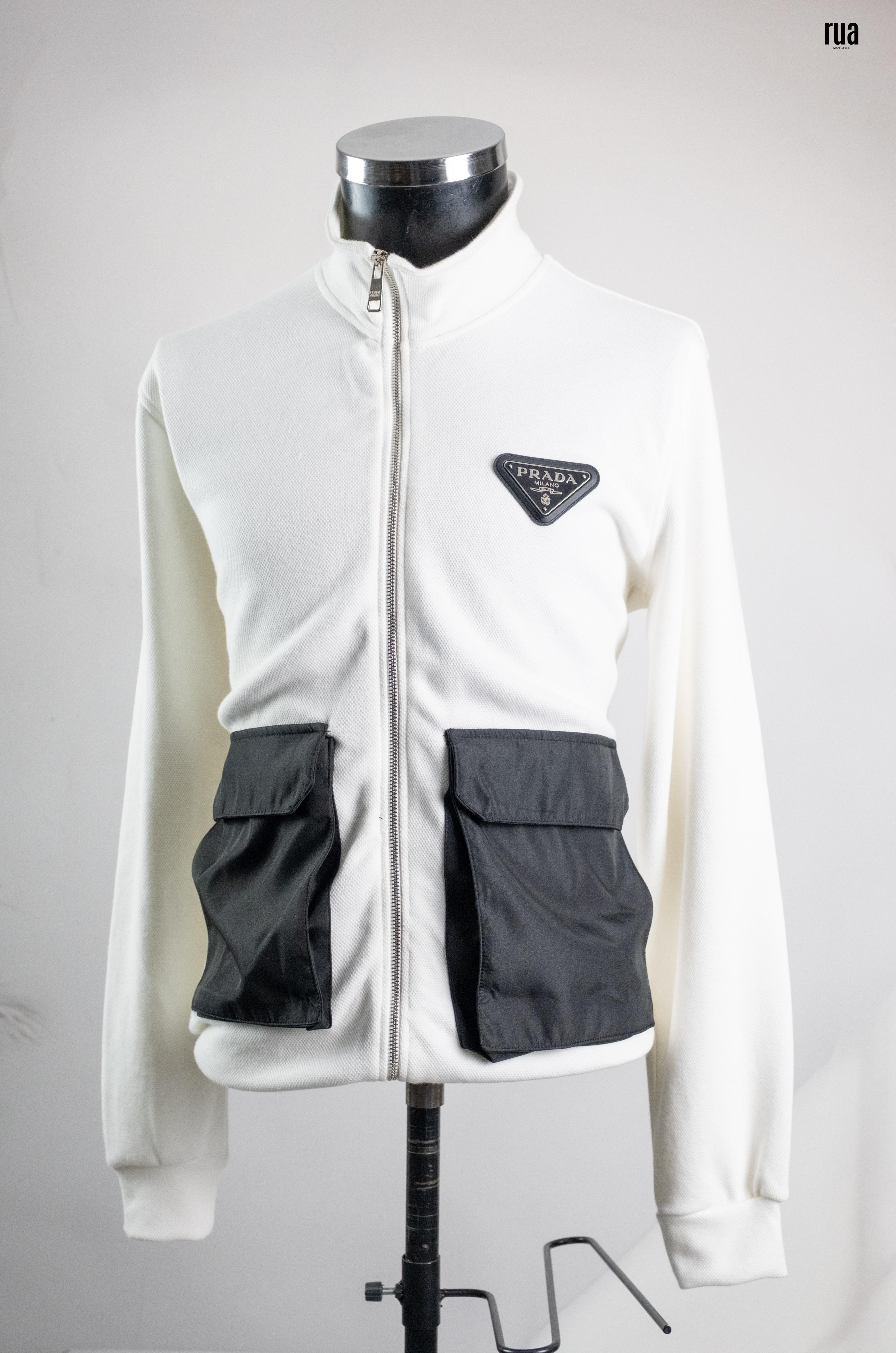 Prd Femuarlı ve Cepli Sweatshirt Beyaz