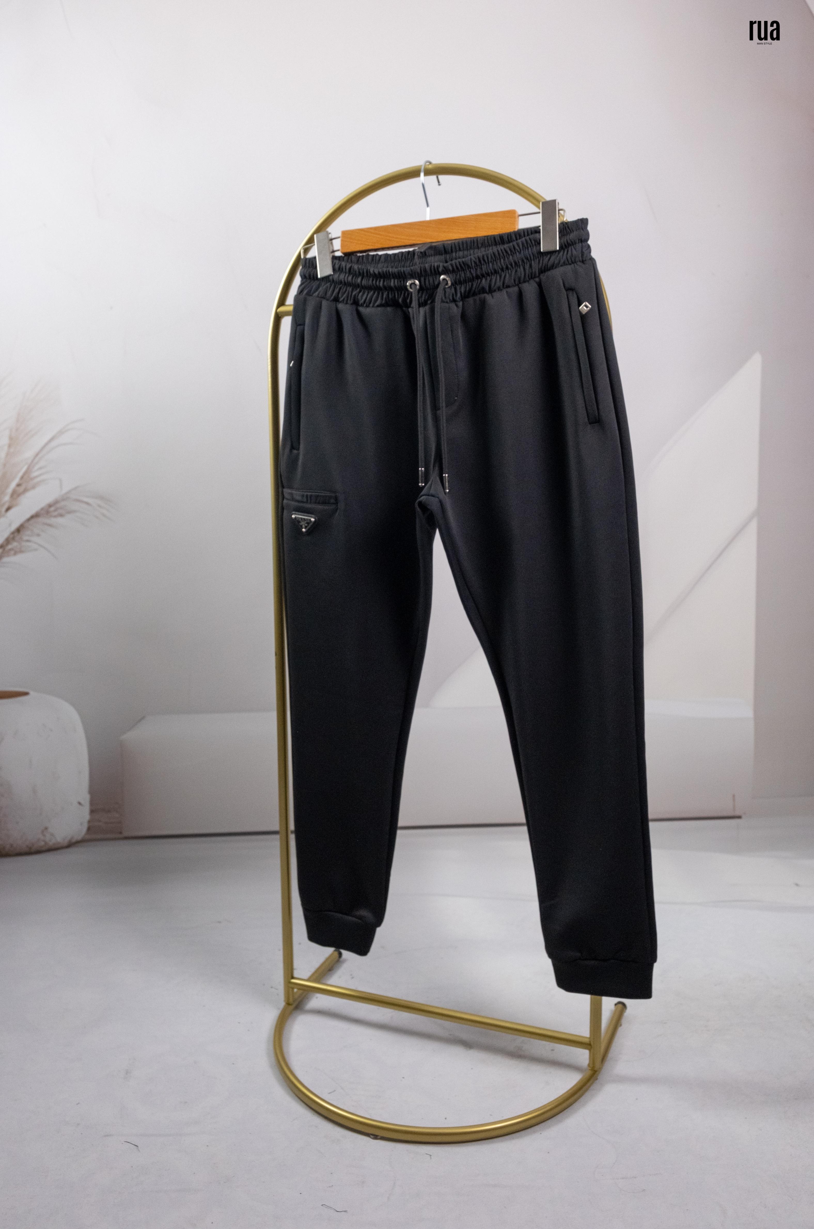 Prada Metal logolu Pantolon Siyah