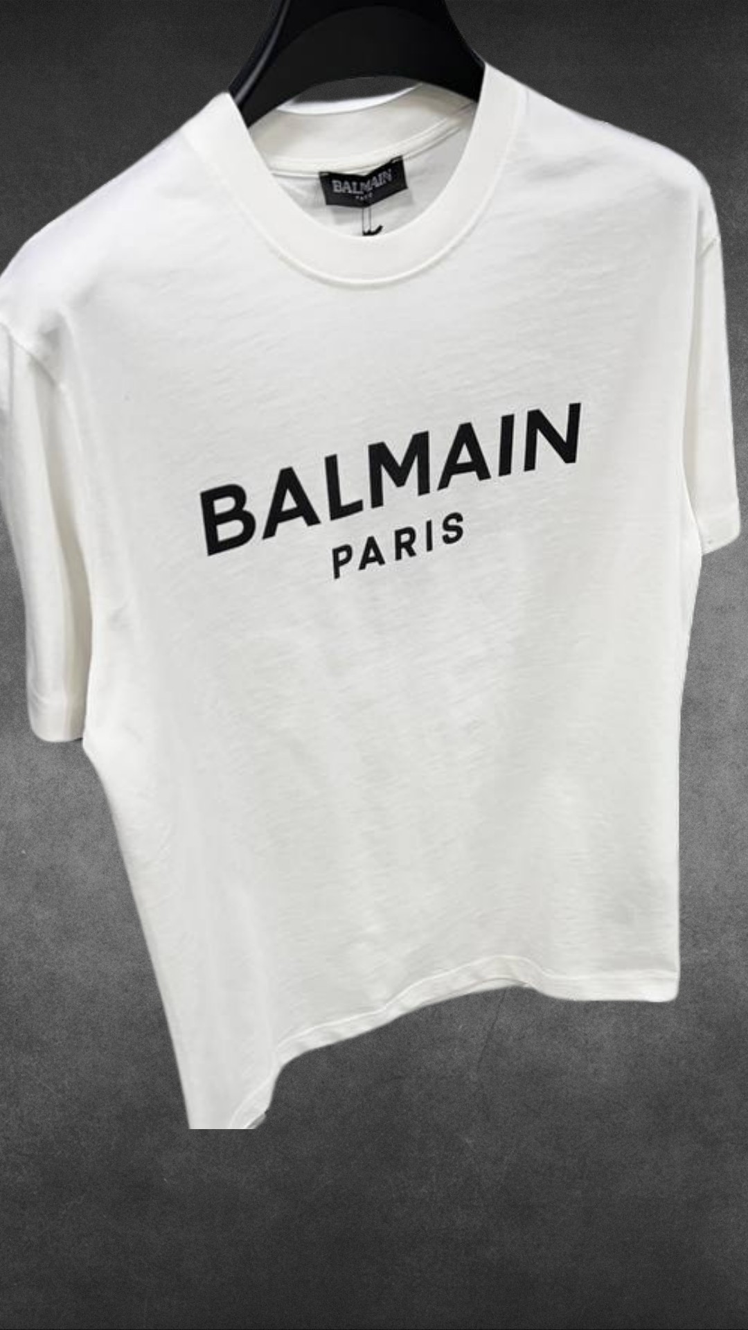 Brand PARIS Schriftzug T-Shirt Weiß -BALMAIN