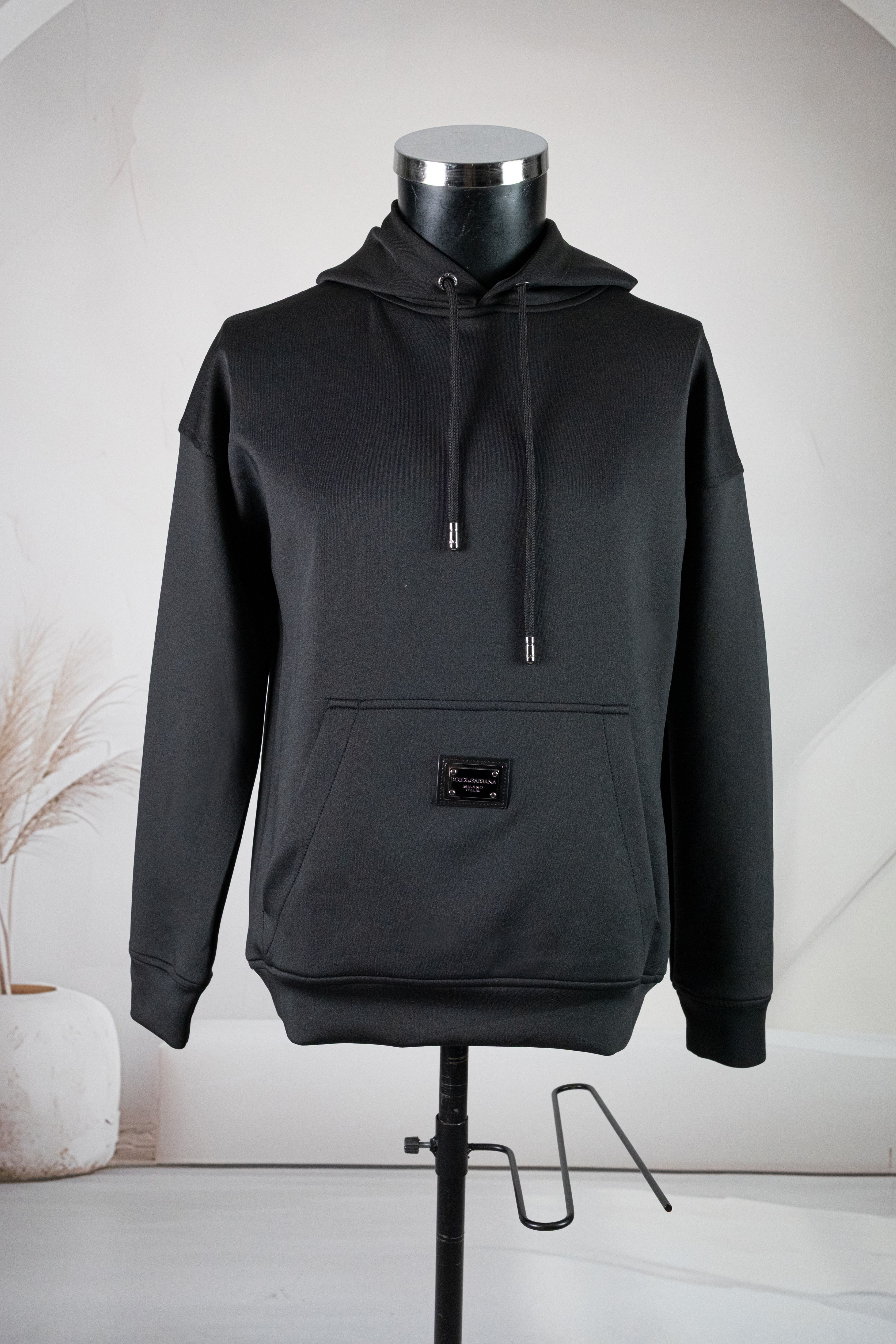 Dolce Gabbana Dalgıç Kumaş Kapşonlu Siyah Sweatshirt