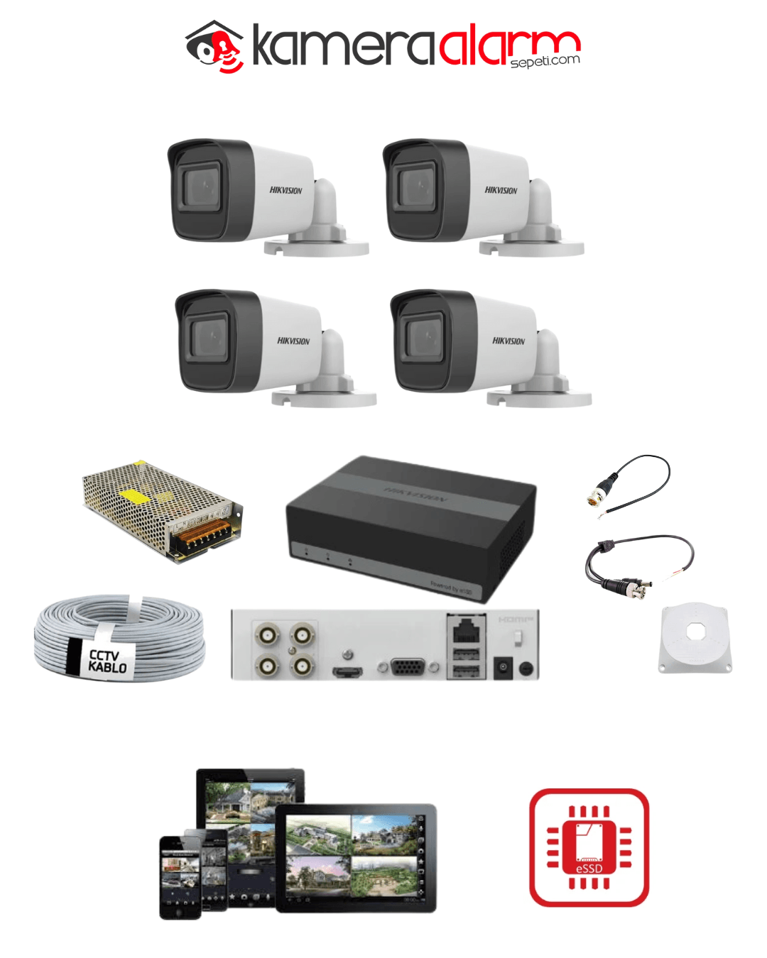 Hikvision 4 Kameralı Güvenlik Sistemi - Yok