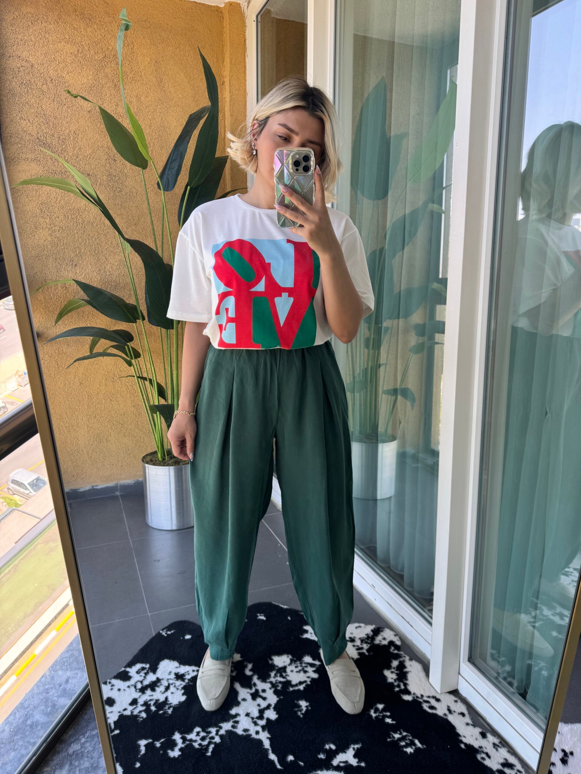 Love Yazılı Renkli Tshirt