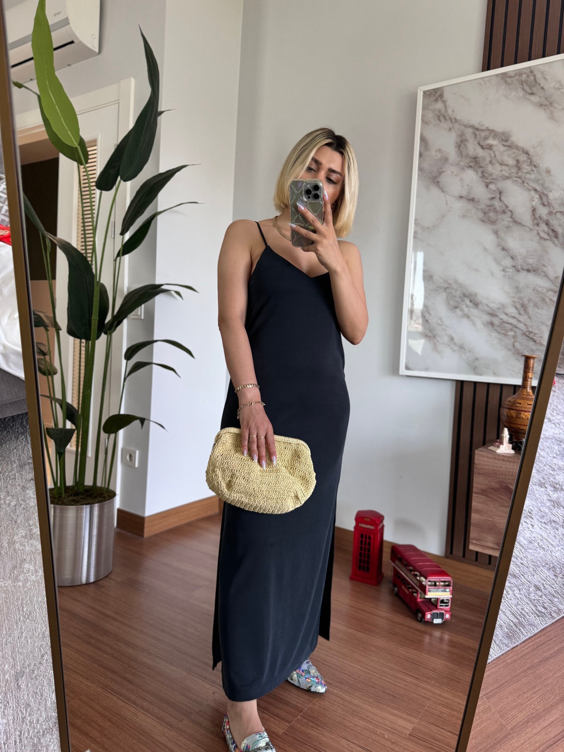 Oysho Kumaş Askılı Elbise