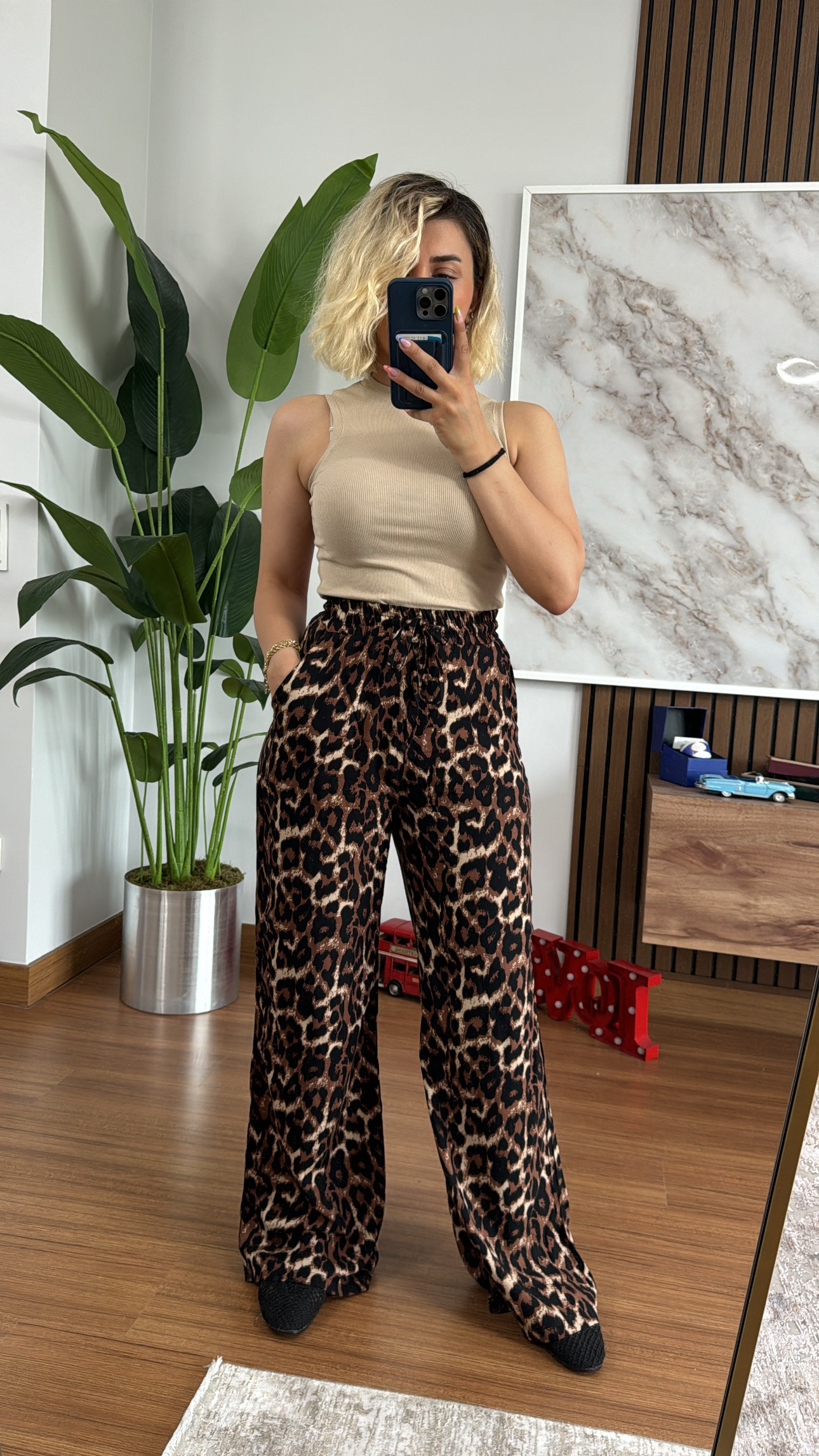 Leopar Desen Pantolon