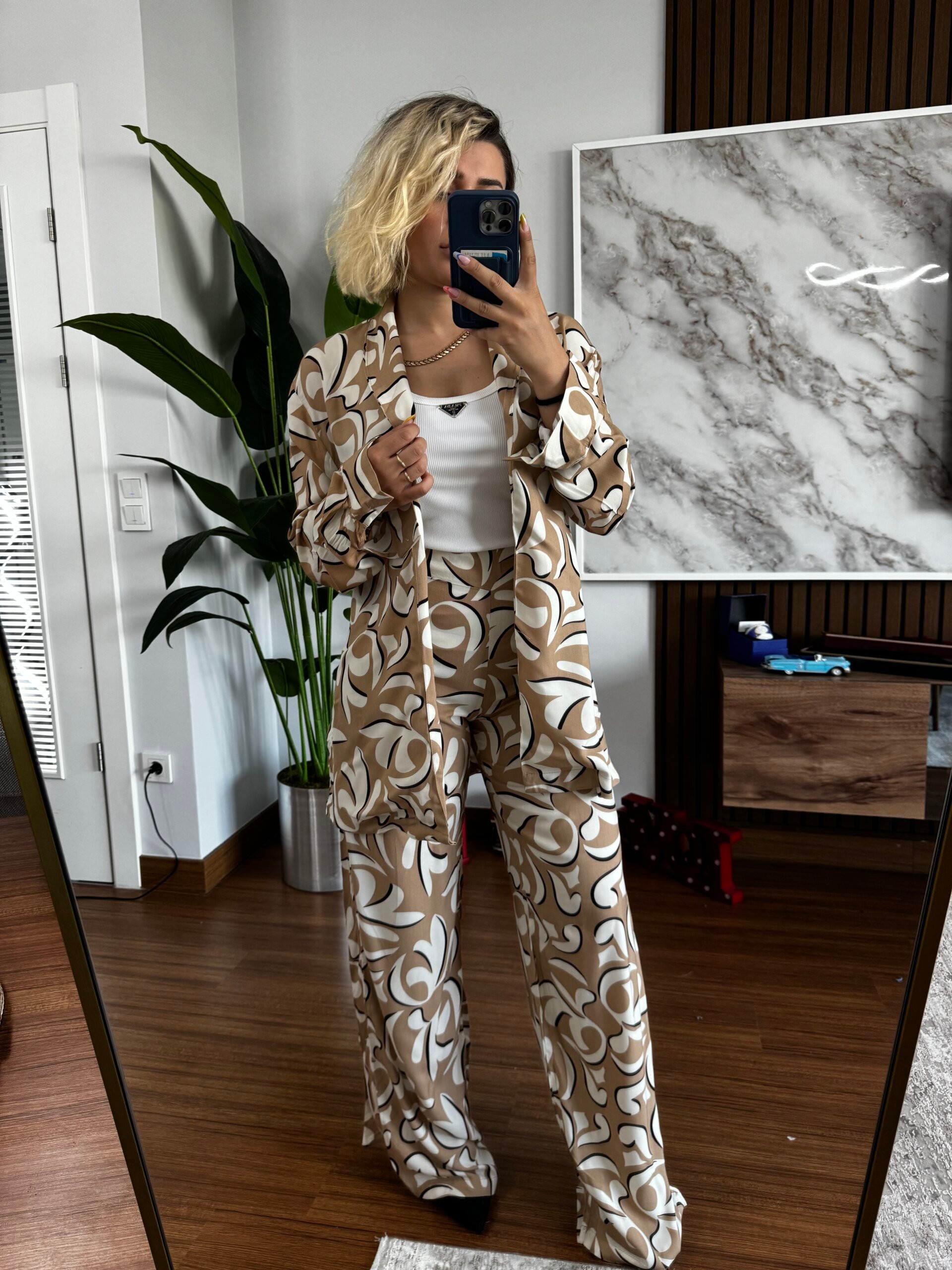 Desenli Kimono Takım