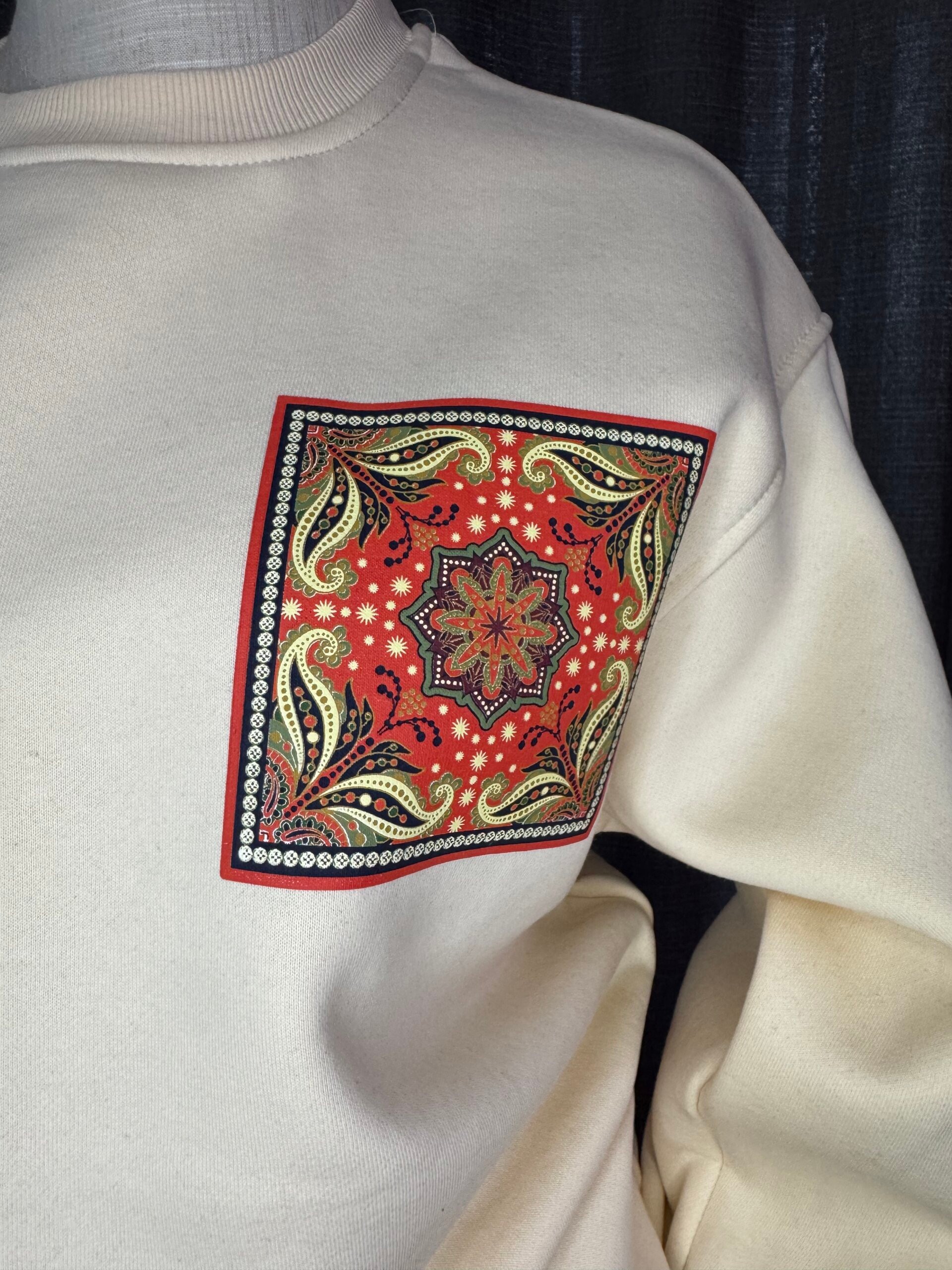 Premium Arkası Desenli  Pul Detay Kazak