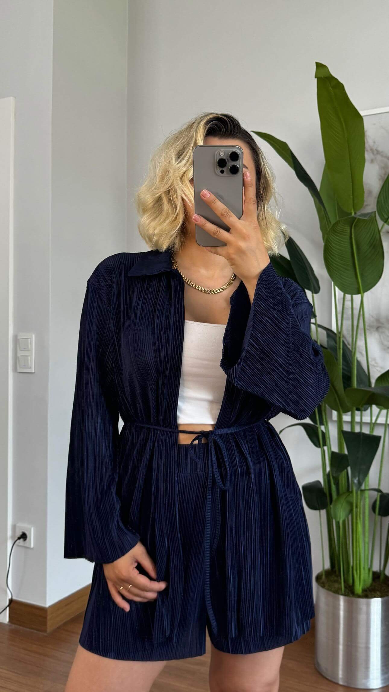 Fitilli Kimono Şortlu Takım