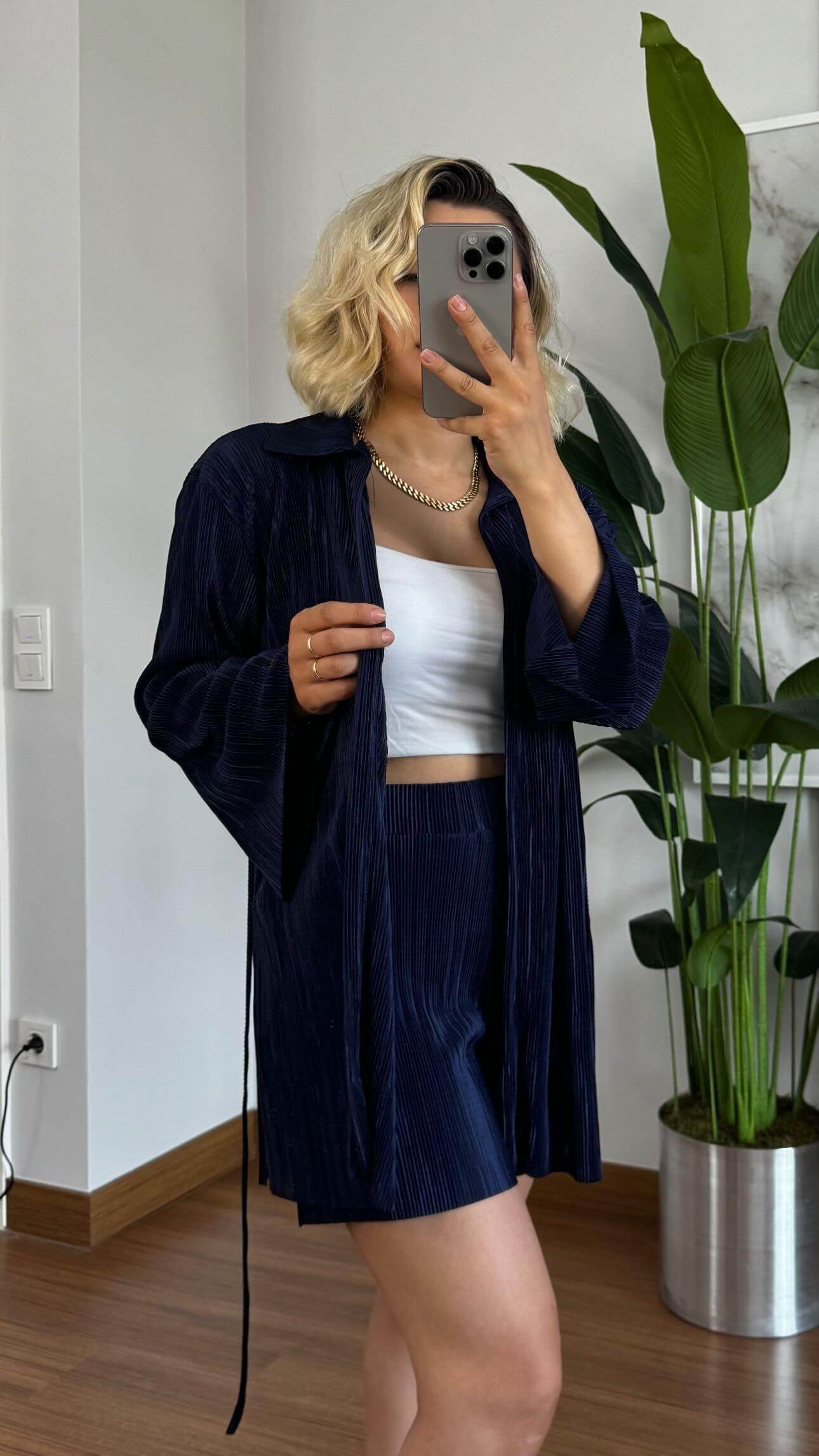 Fitilli Kimono Şortlu Takım