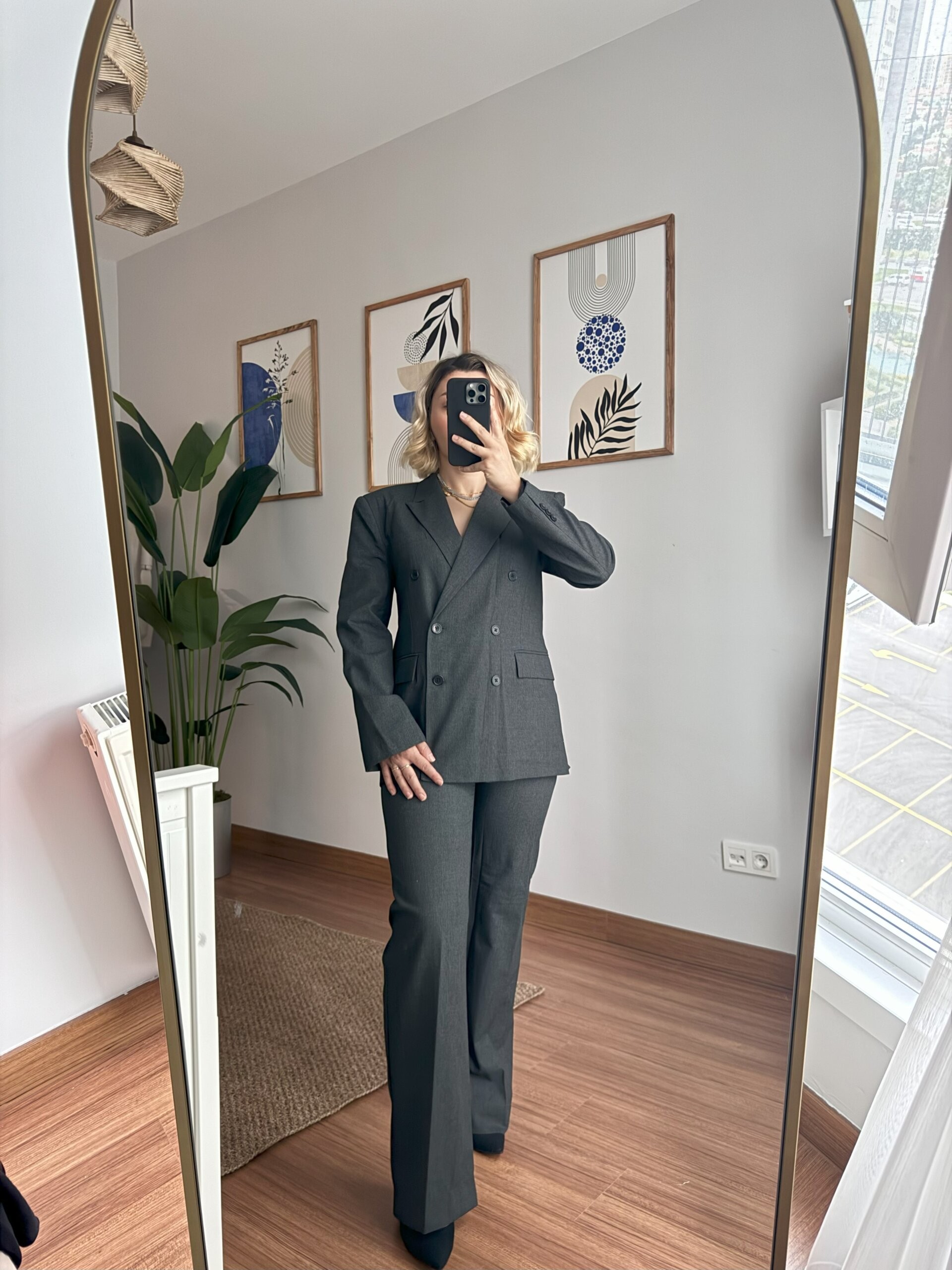 Antrasit Blazer Takım