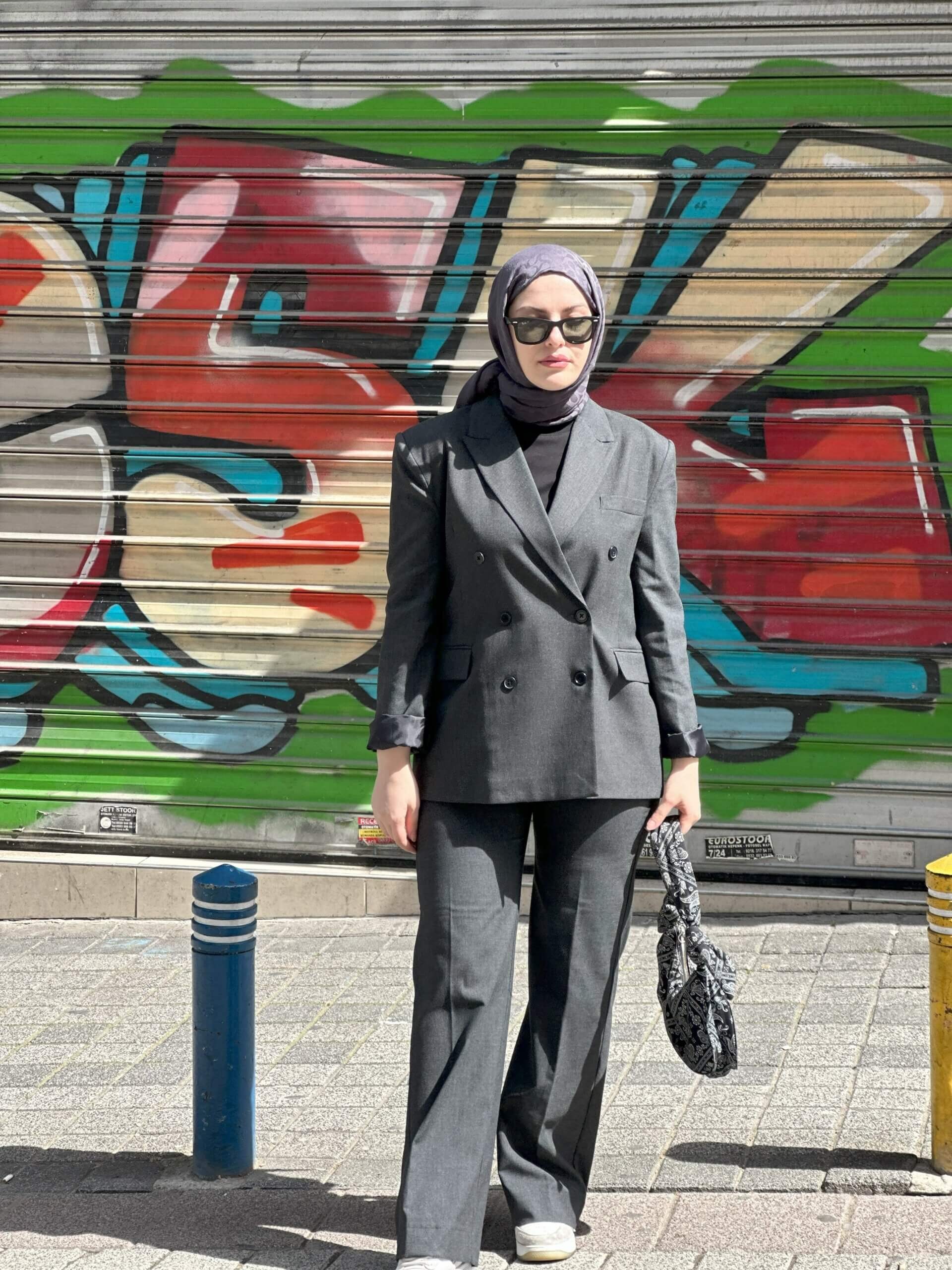 Antrasit Blazer Takım