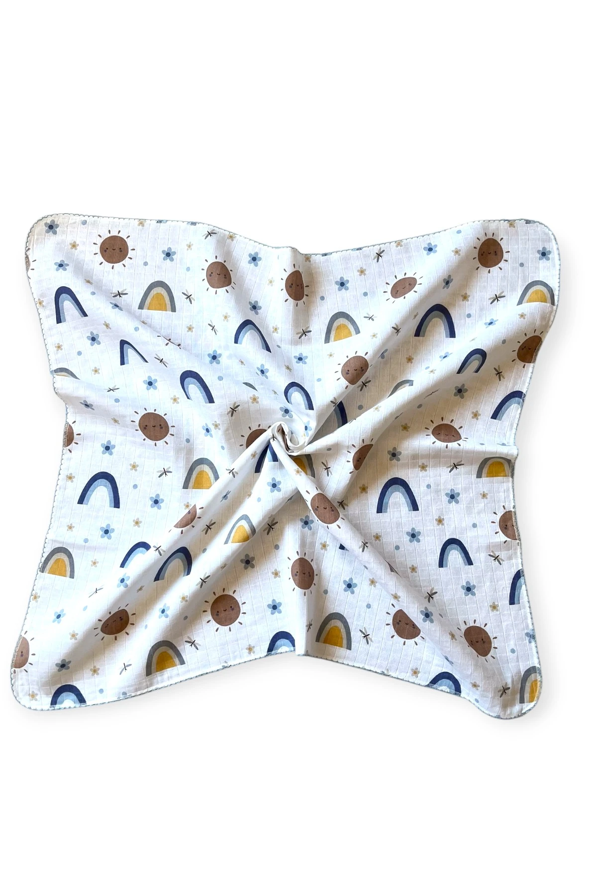 Minika Çok Amaçlı Müslin Örtü Mavi Güneş 80 x 90