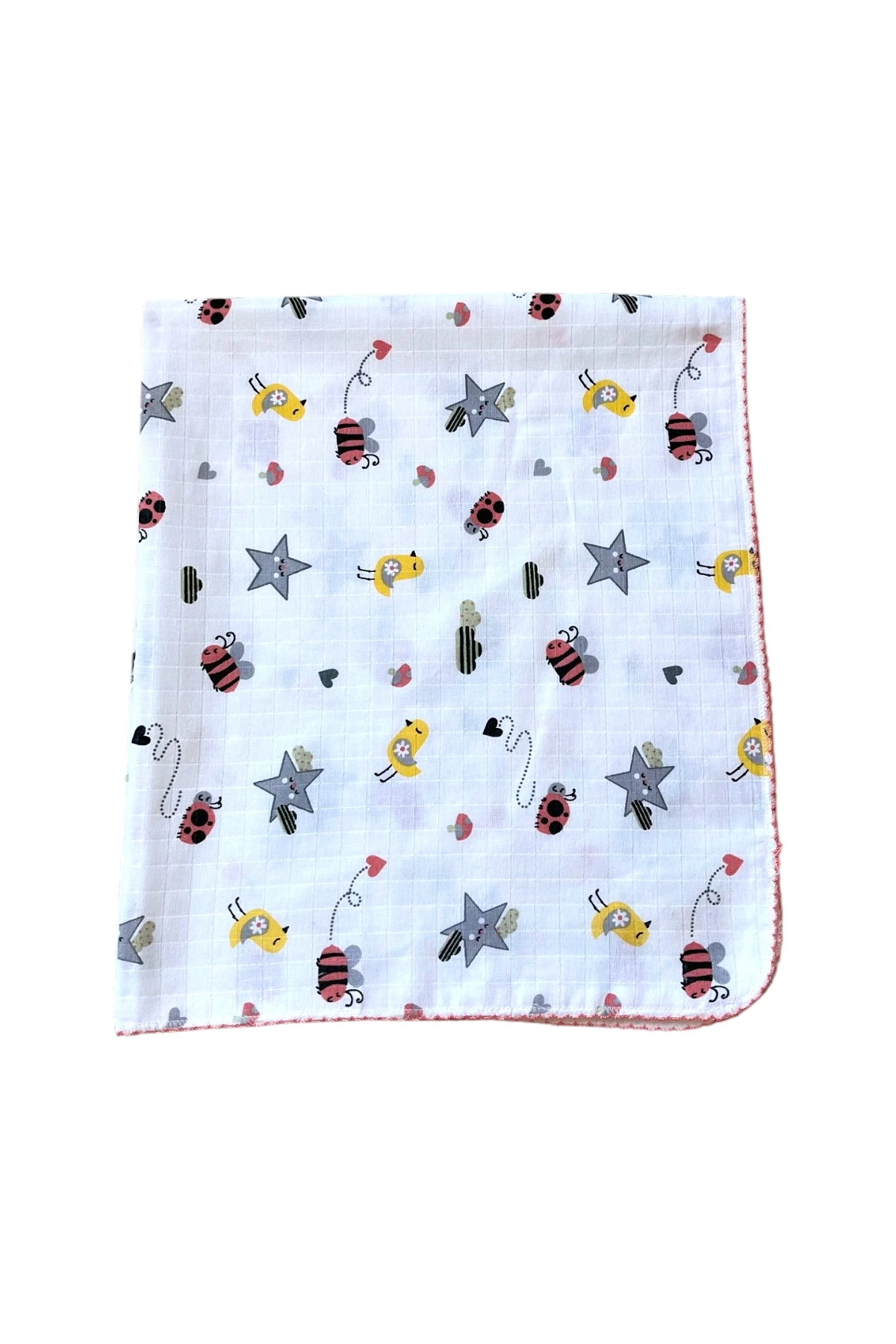 Minika Çok Amaçlı Müslin Örtü Uğur Böceği 80 x 90 Cm