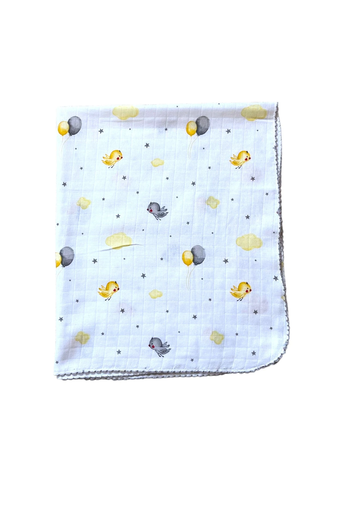 Minika Çok Amaçlı Müslin Örtü Sarı Kuş 80 x 90 Cm