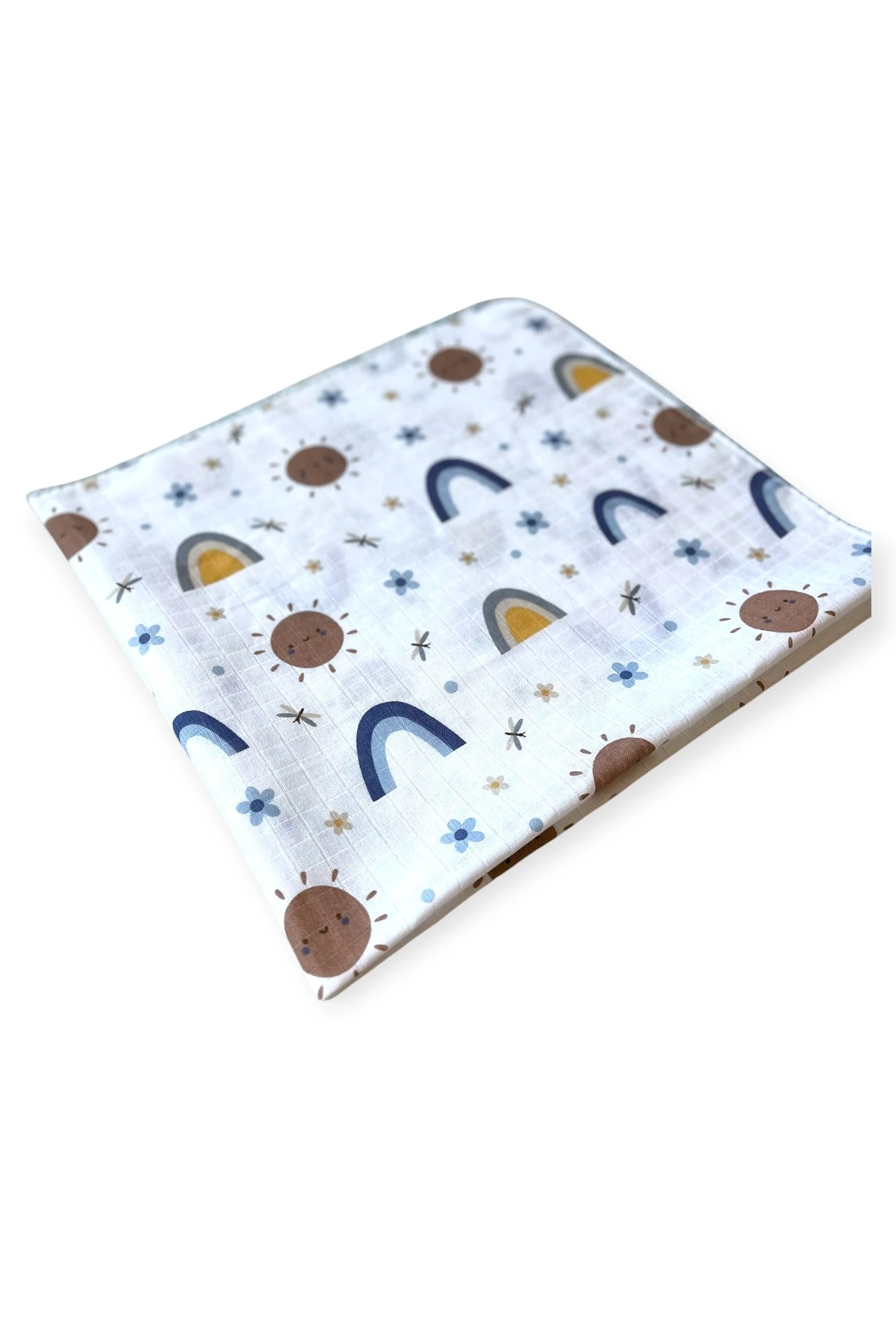 Minika Çok Amaçlı Müslin Örtü Mavi Güneş 80 x 90